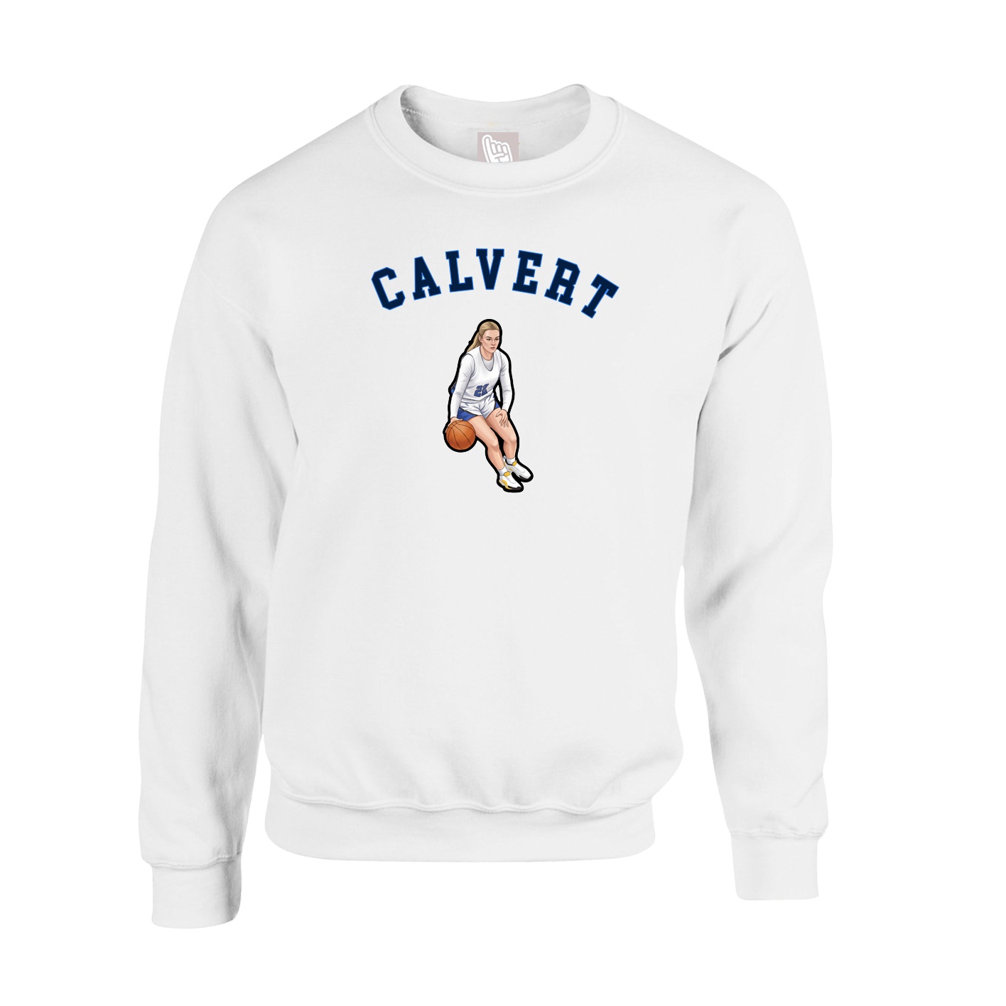 Fleece Crew — Shirsey Arch in White