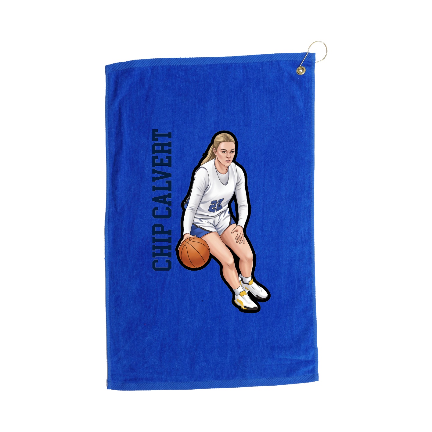 Golf Towel — Name Vertical in Royal