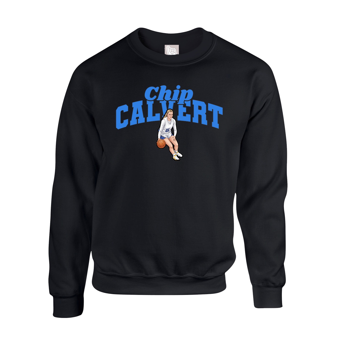 Fleece Crew — Signature Arch in Black