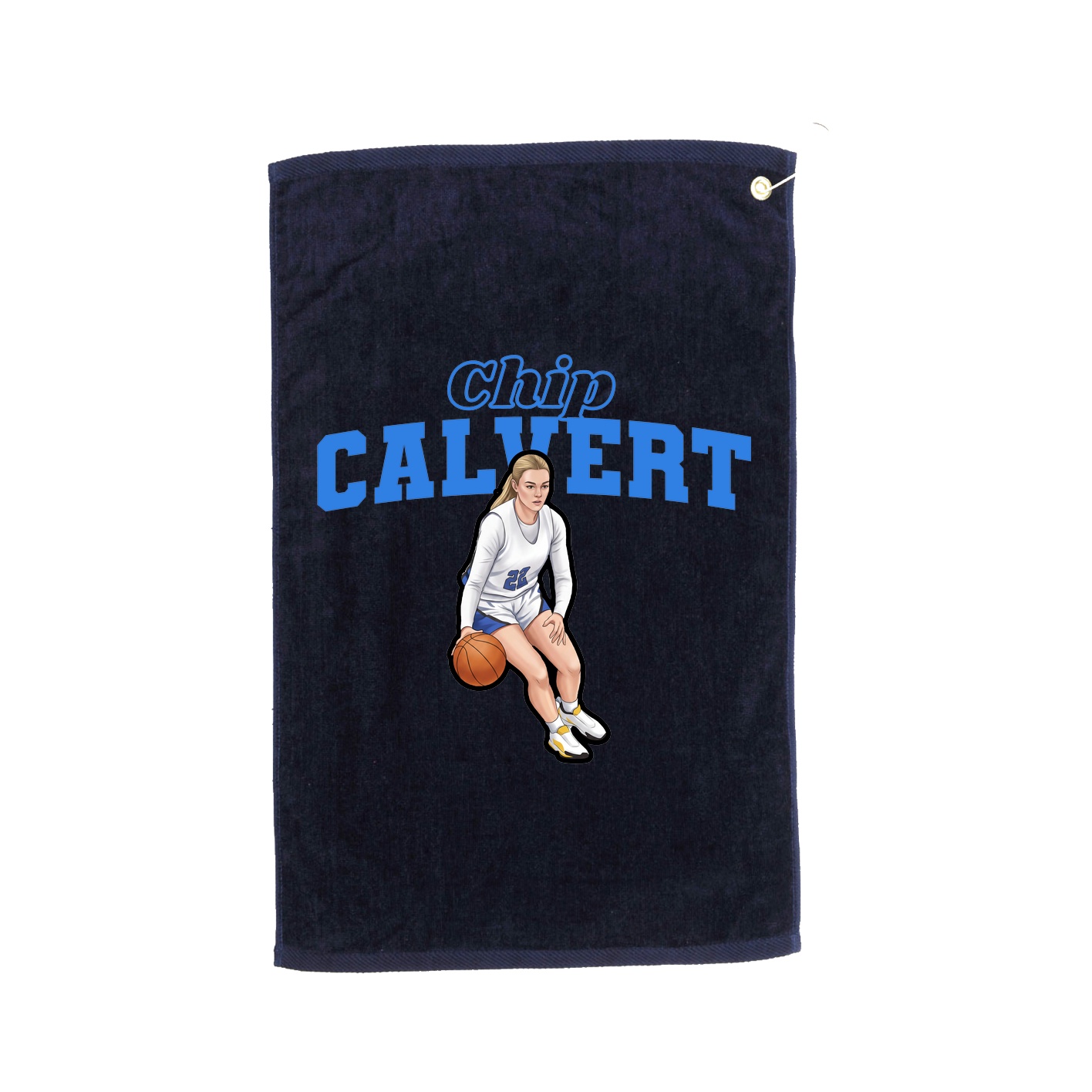Golf Towel — Name Arch in Navy