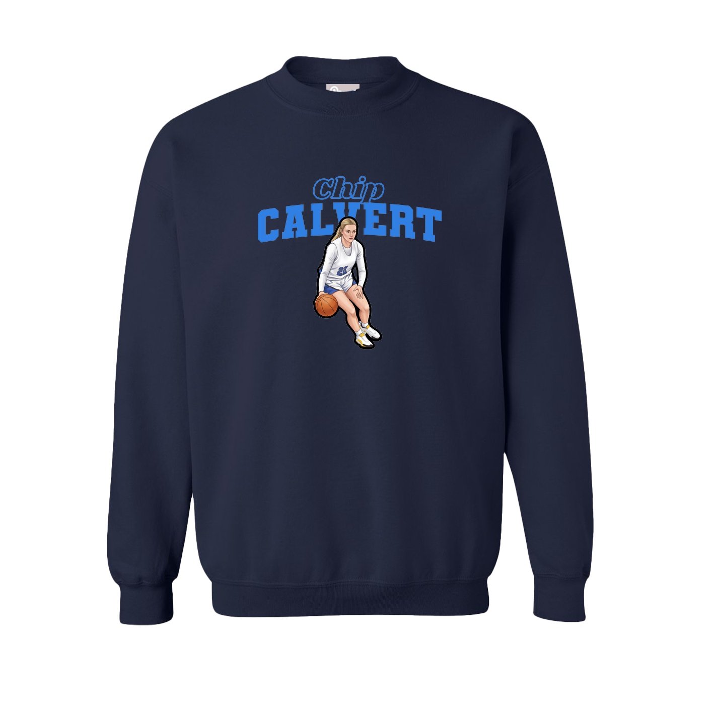 Fleece Crew — Name Arch in Navy