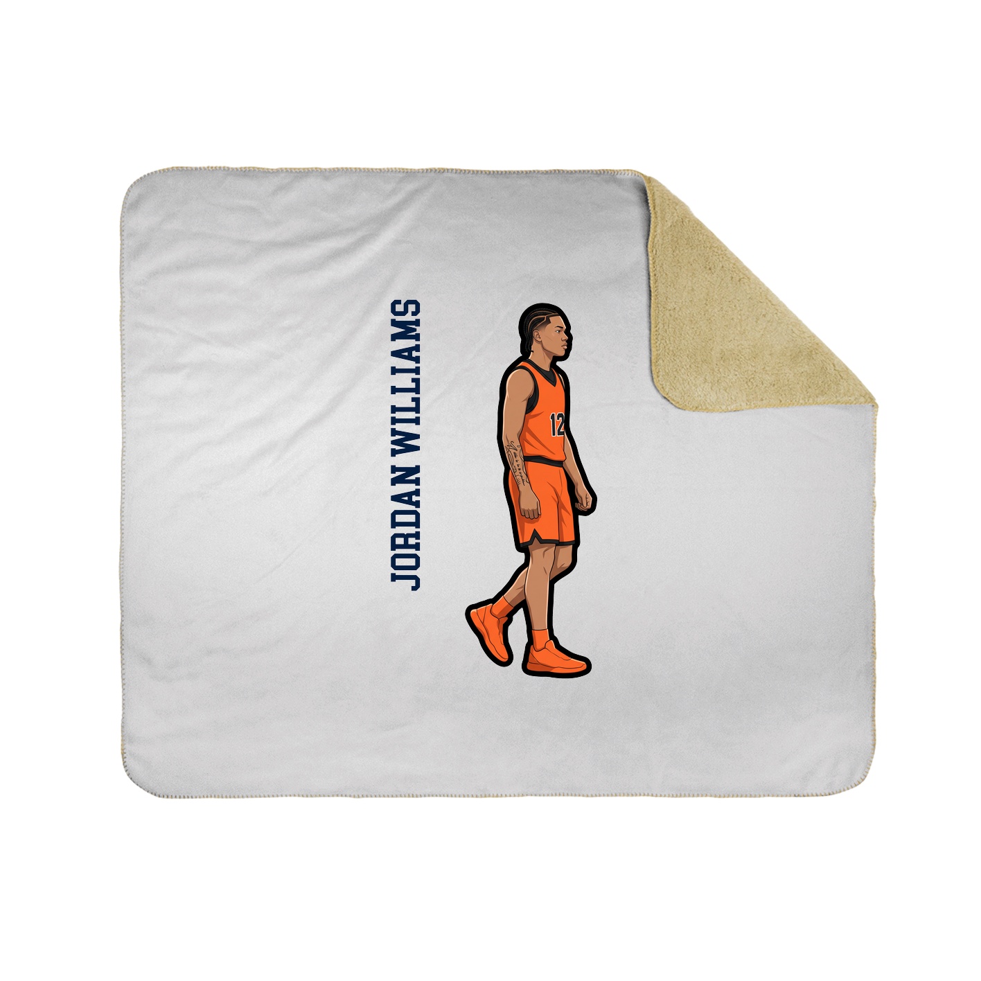 Throw Blanket — Name Vertical in White