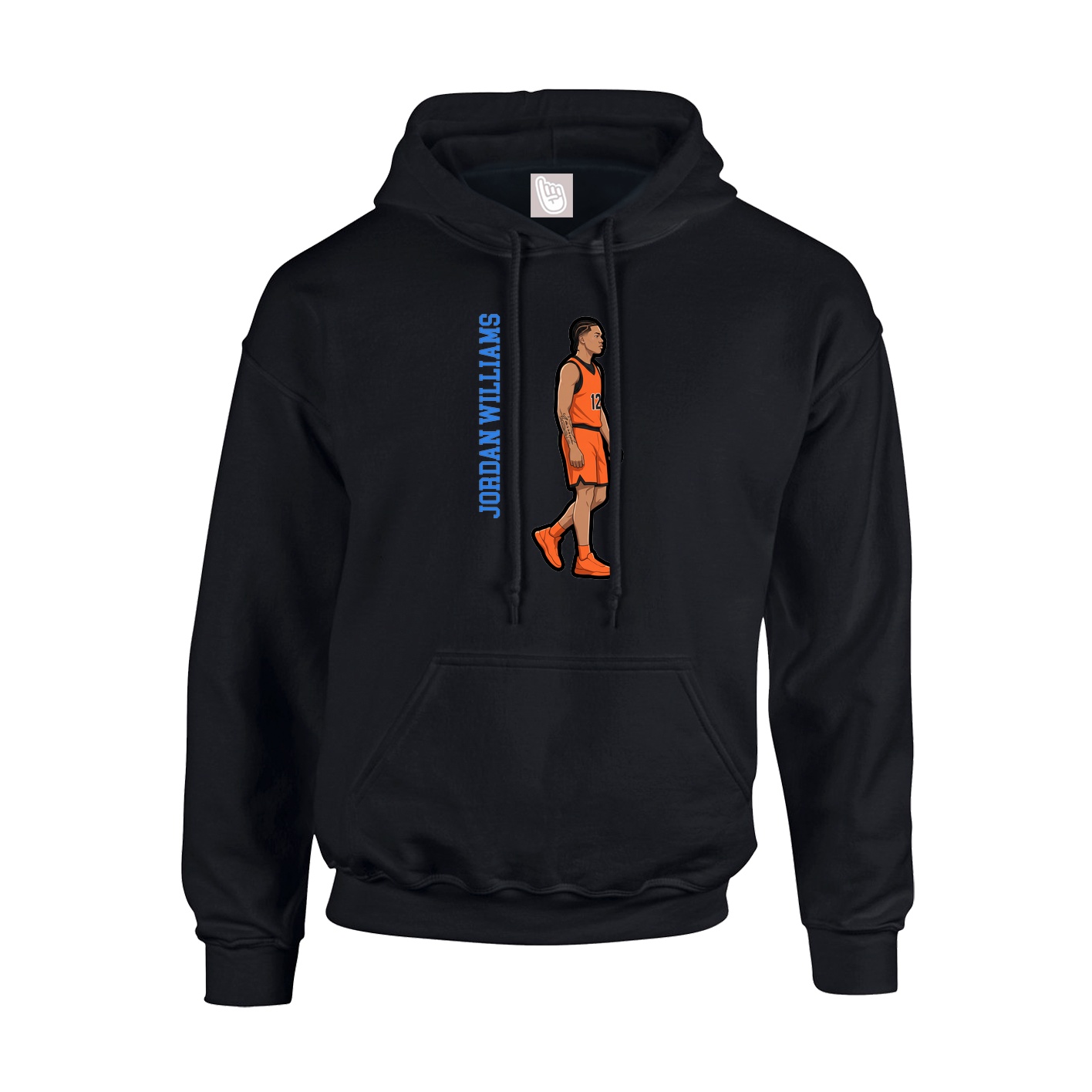 Youth Hoodie — Name Vertical in Black