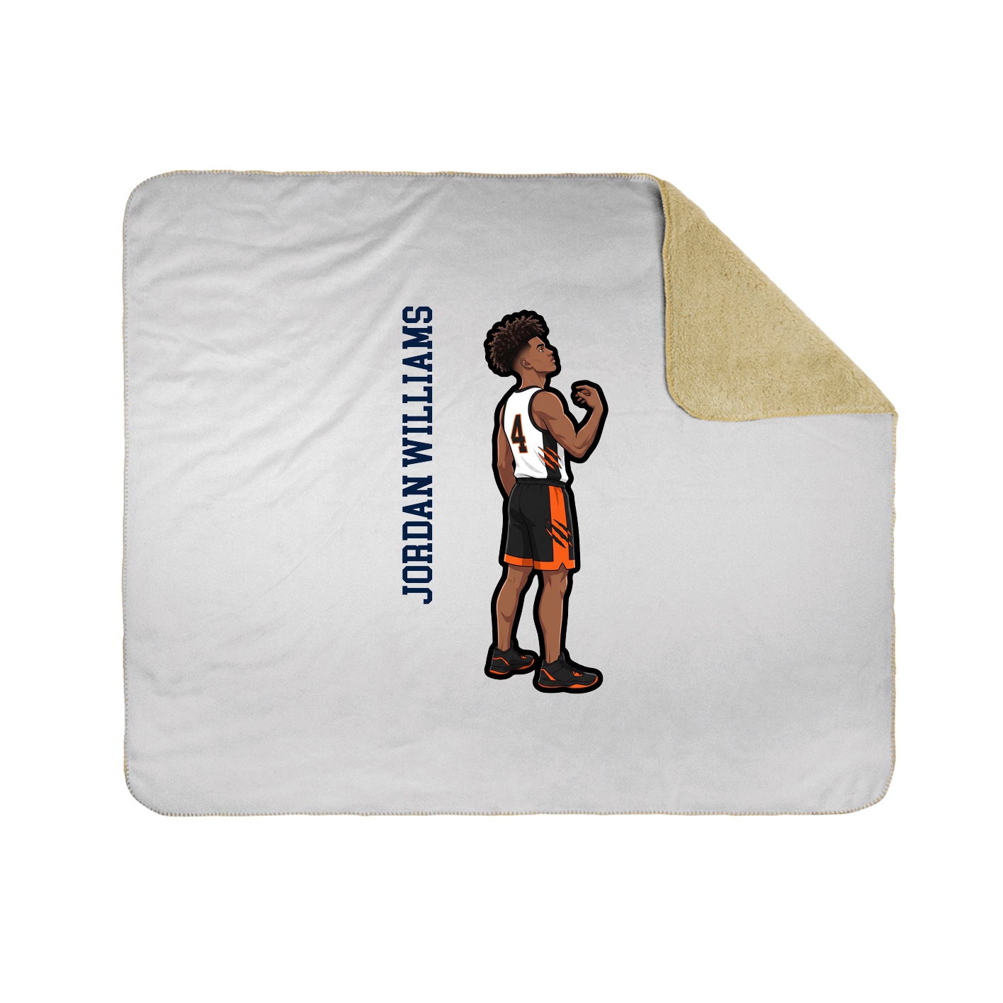 Throw Blanket — Name Vertical in White