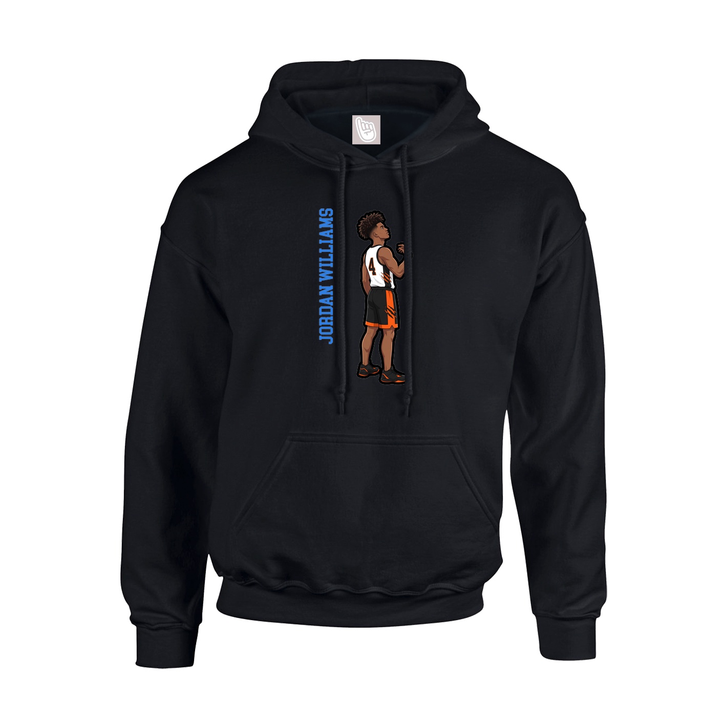 Hoodie — Name Vertical in Black