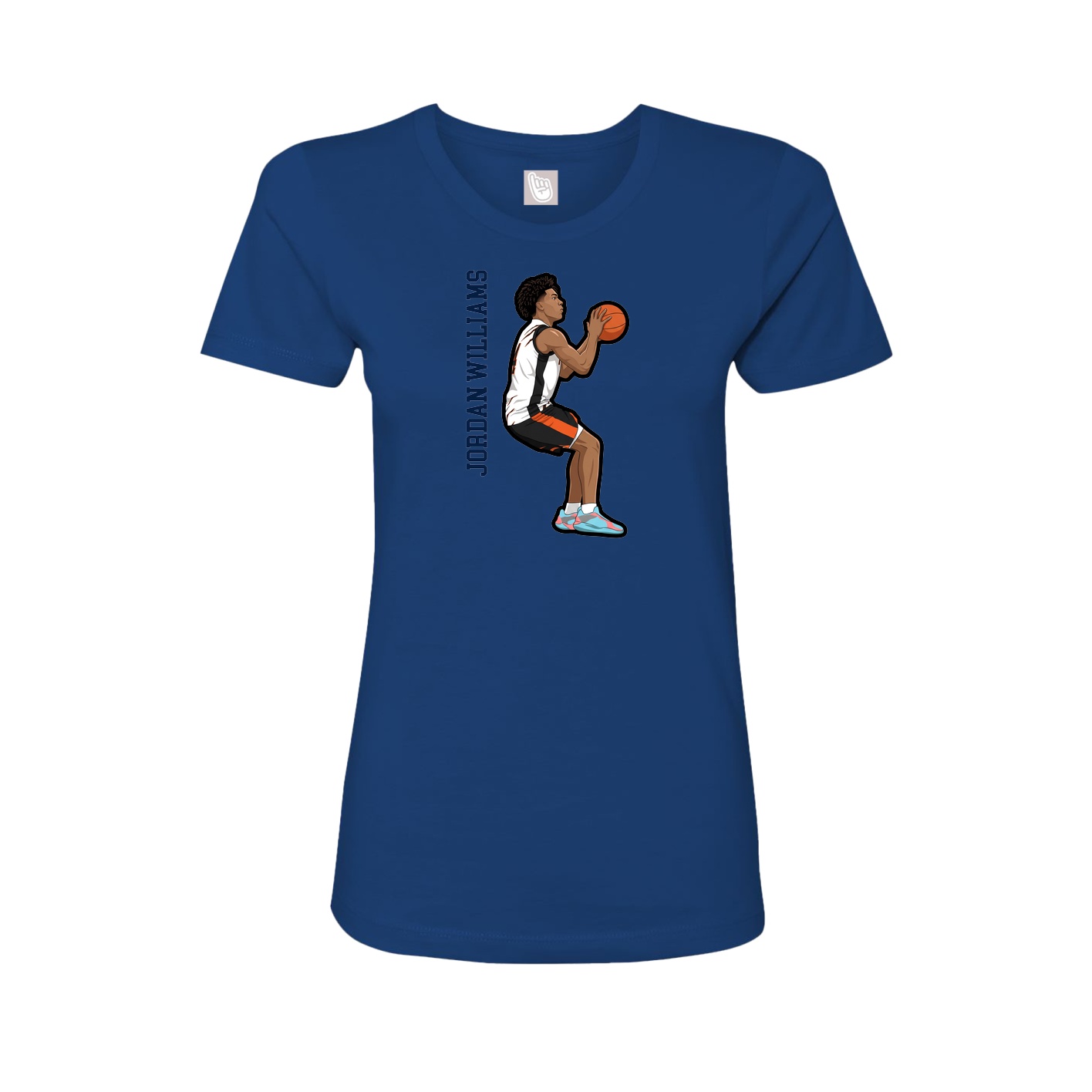 Womens Tee — Name Vertical in Royal