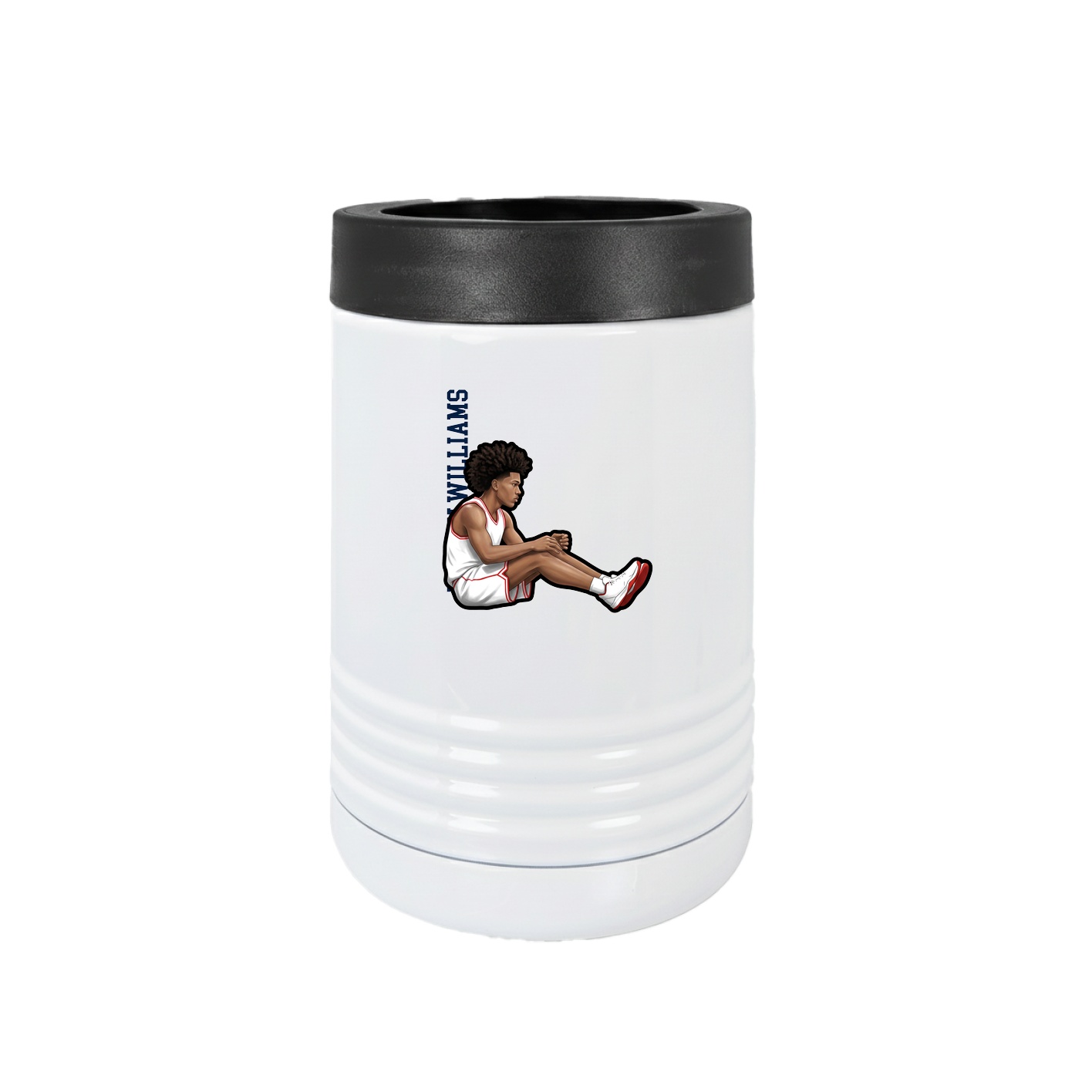 Beverage Holder — Name Vertical in White