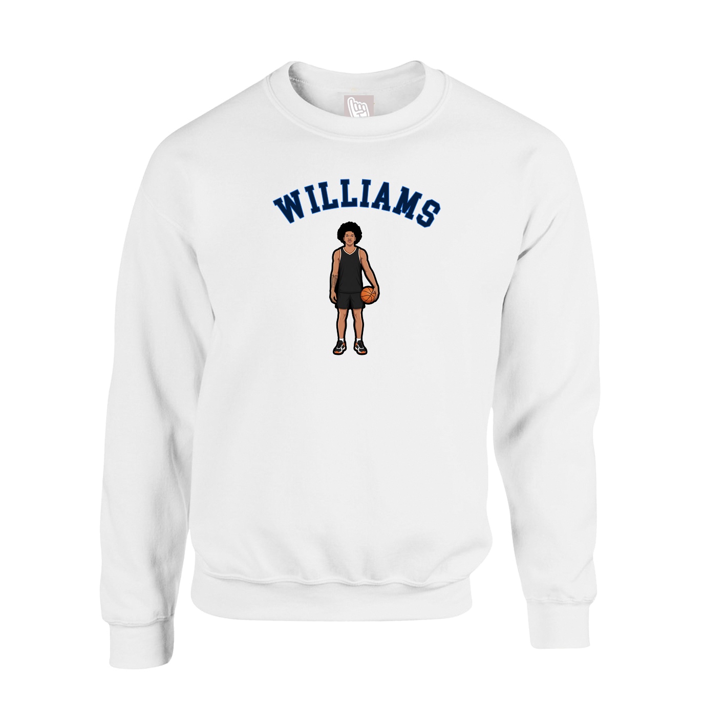 Fleece Crew — Shirsey Arch in White