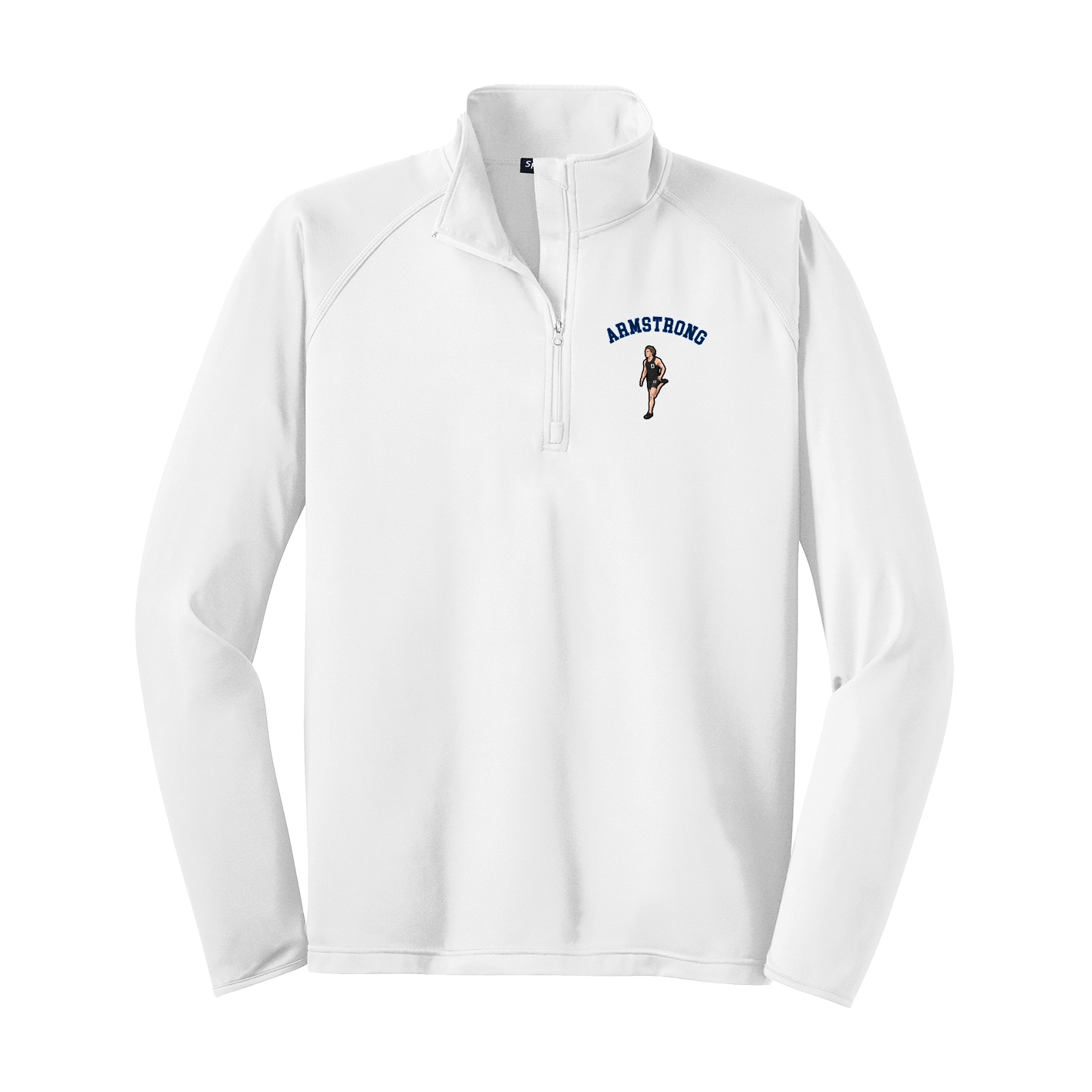 Q-Zip Pullover — Shirsey Arch in White