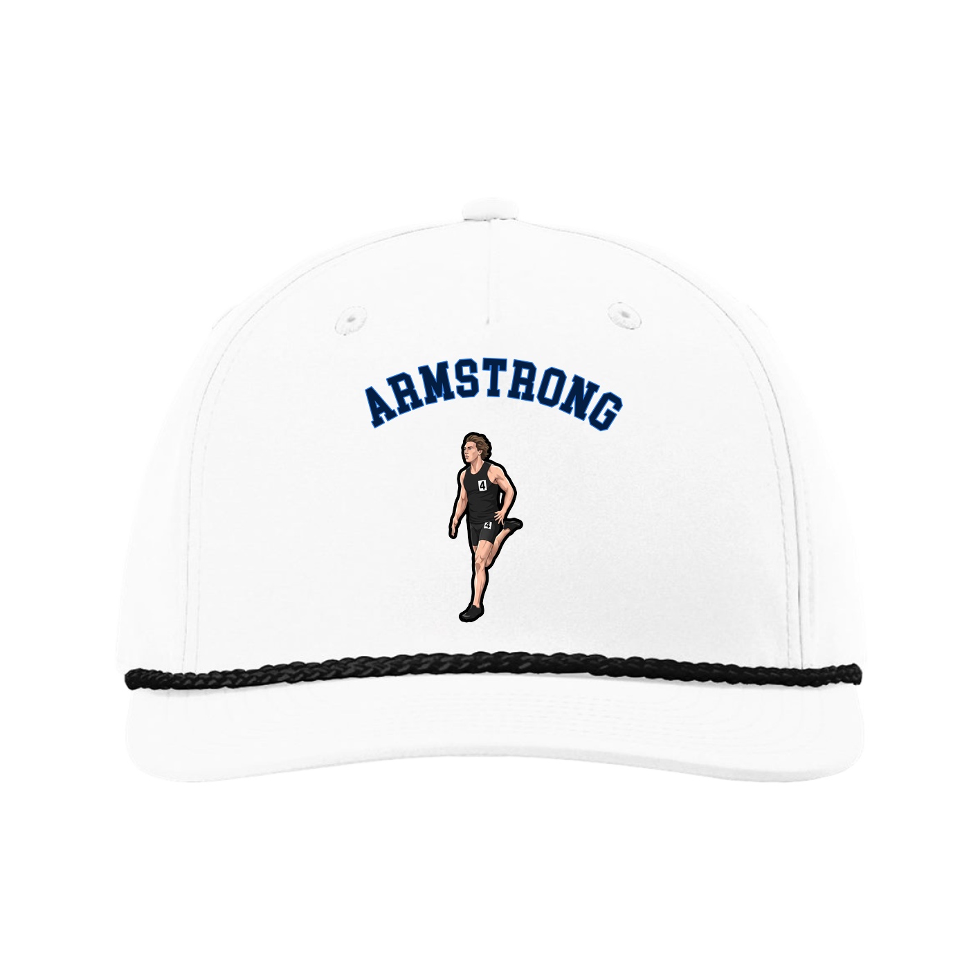 Five-Panel Classic Rope Cap — Shirsey Arch in White