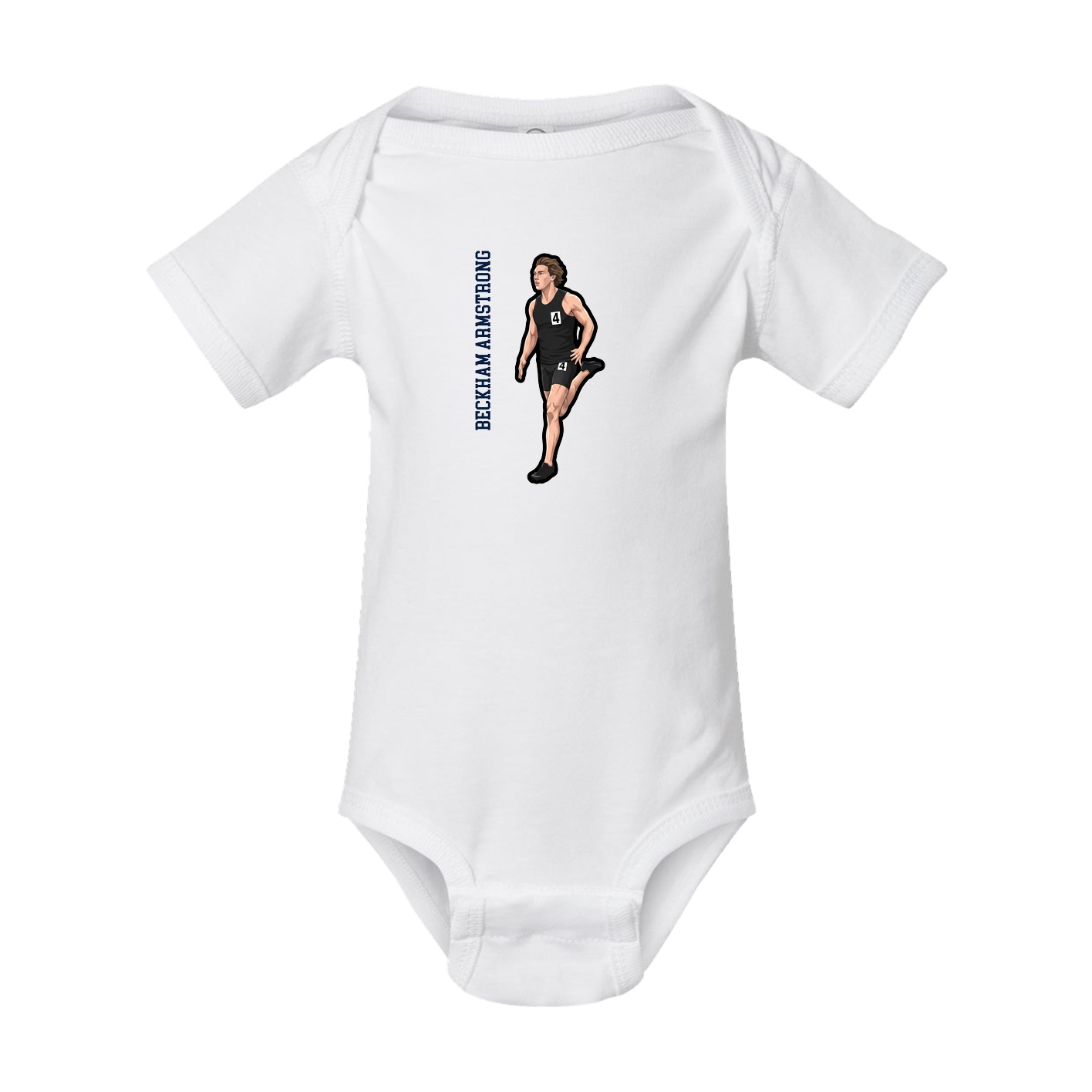 Baby Onesie — Name Vertical in White