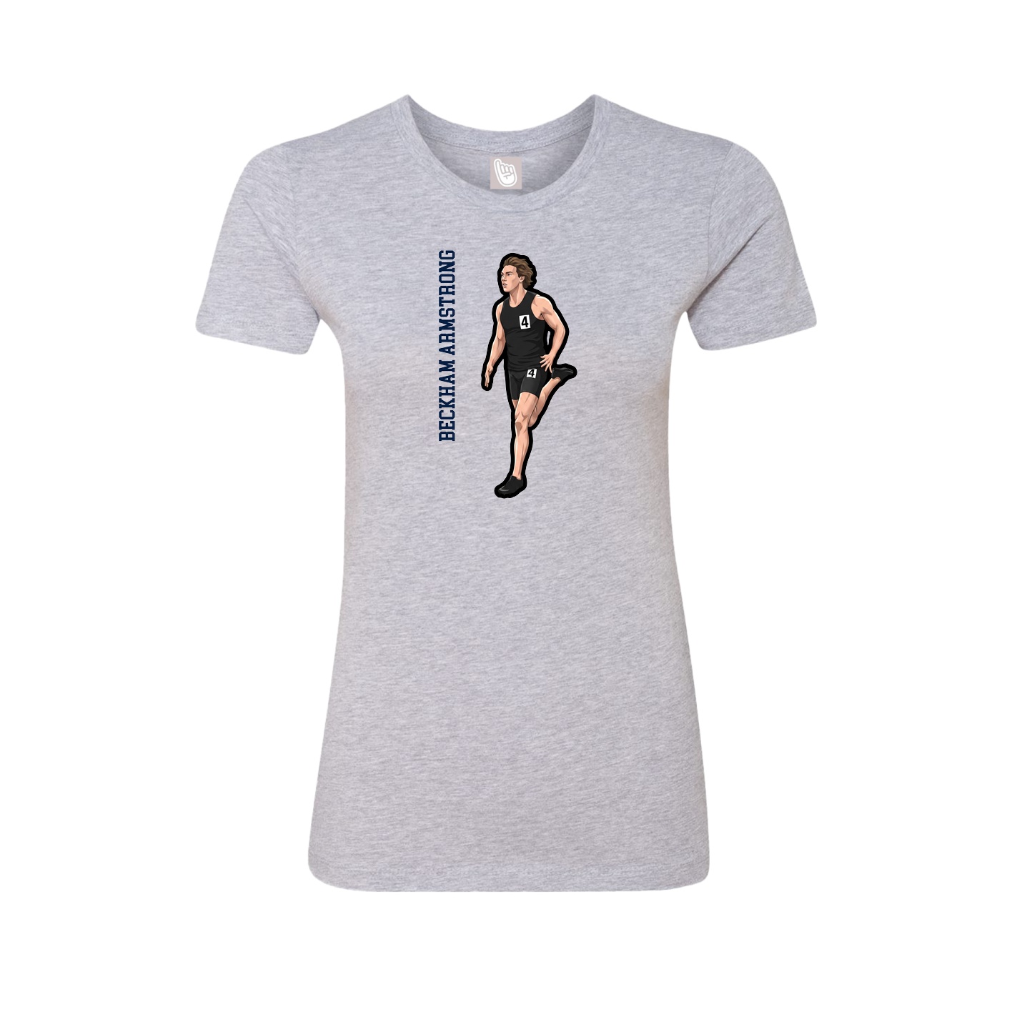 Womens Tee — Name Vertical in Grey