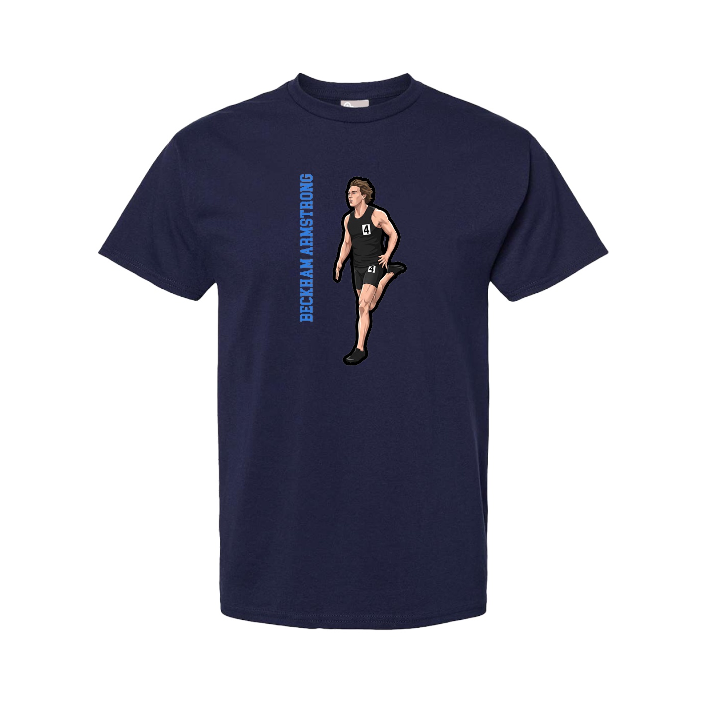 Youth Tee — Name Vertical in Navy