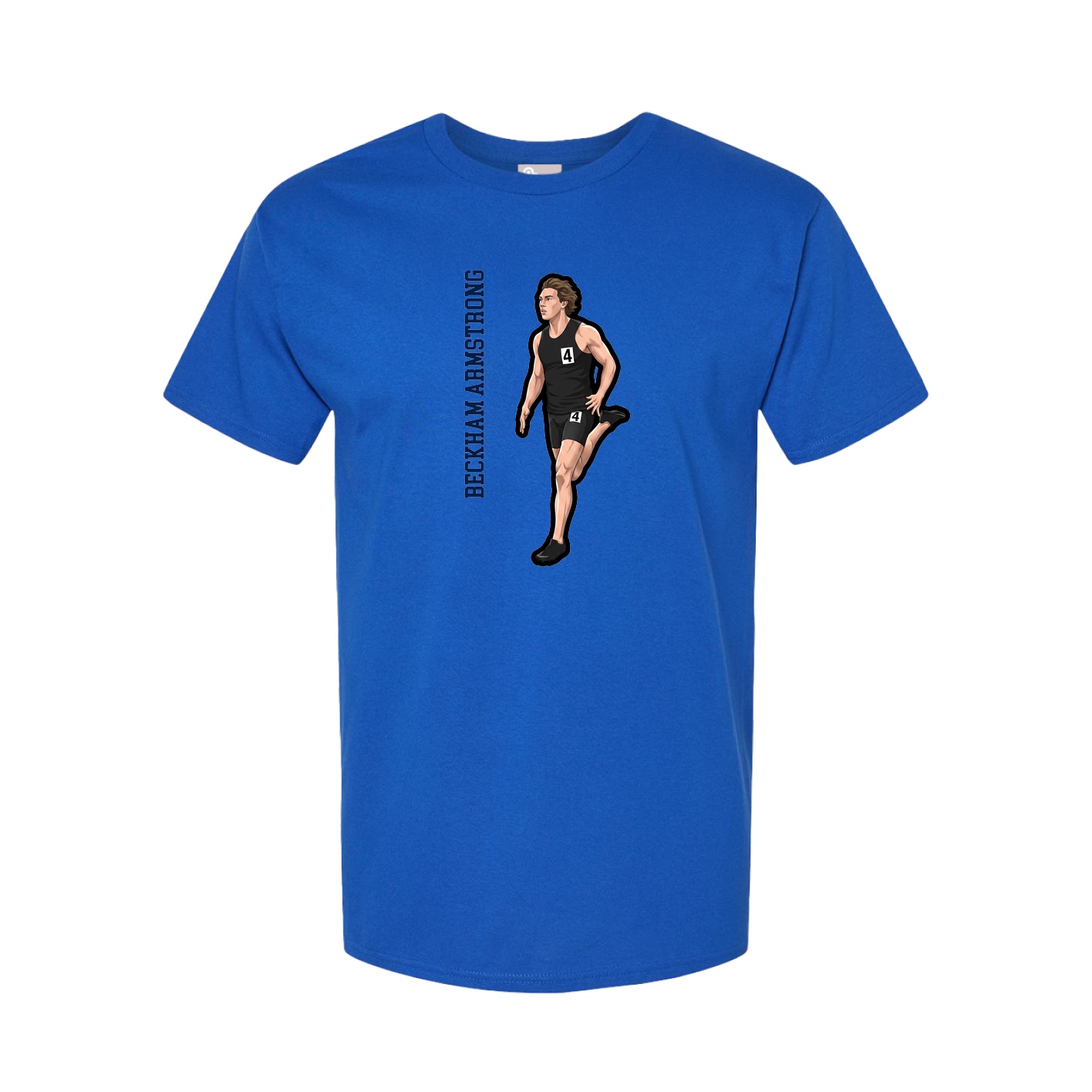 Youth Tee — Name Vertical in Royal