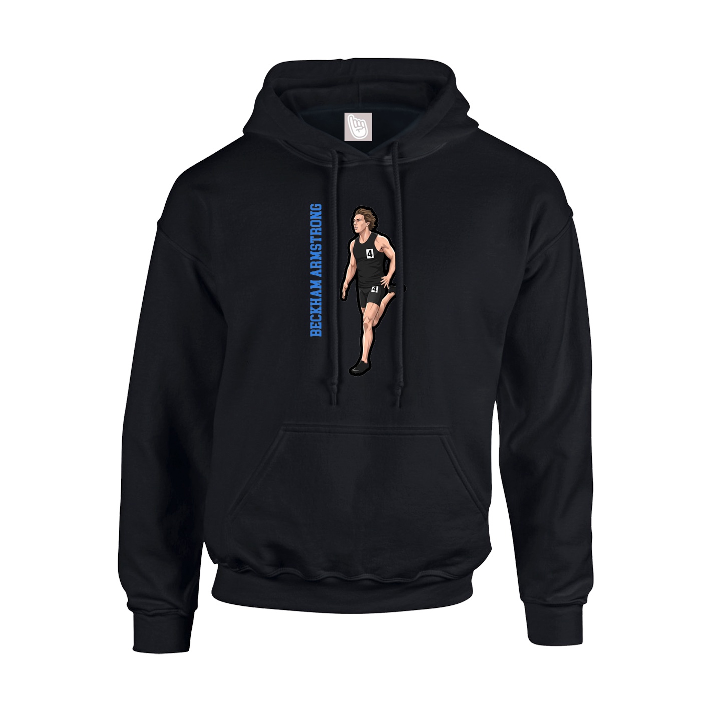 Youth Hoodie — Name Vertical in Black