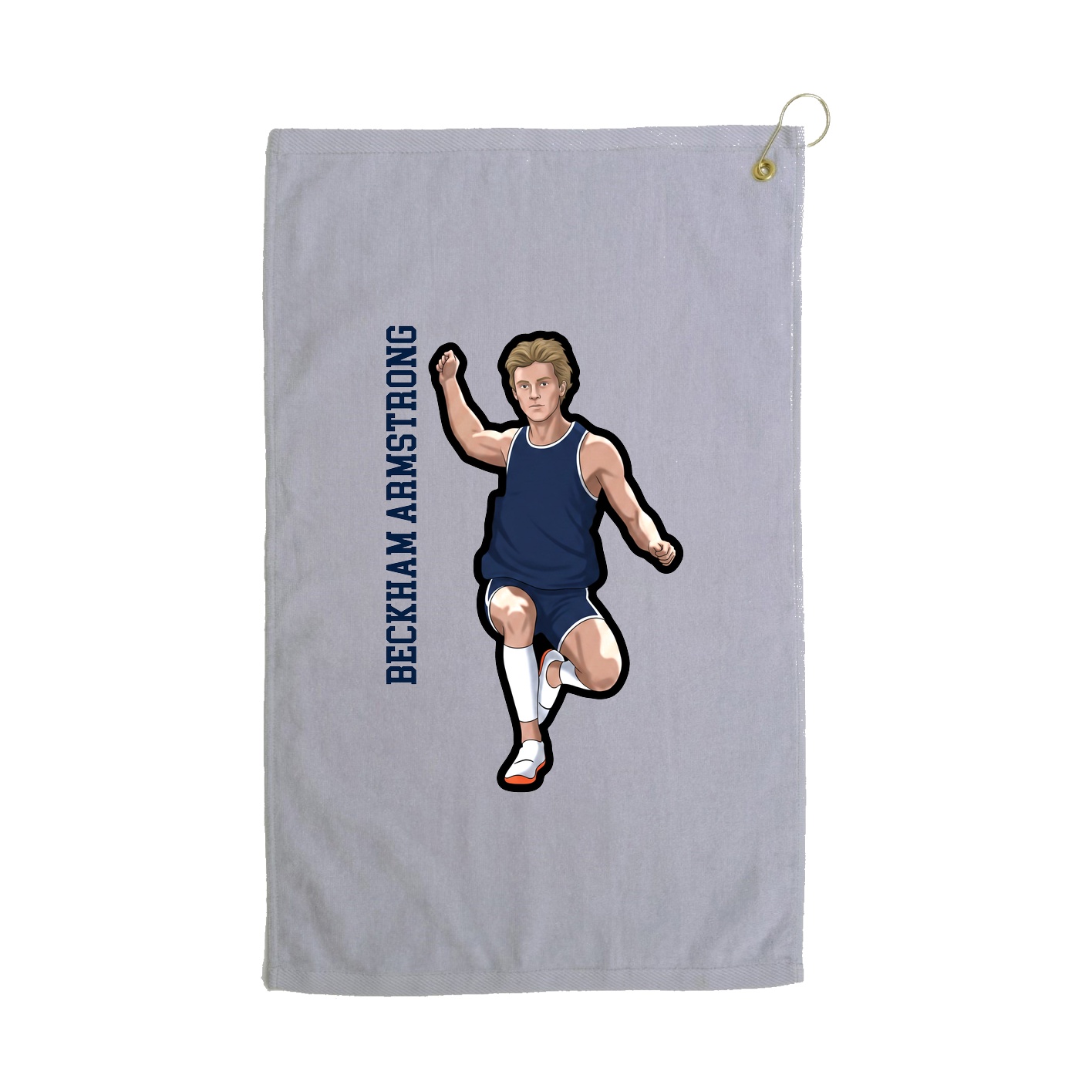 Golf Towel — Name Vertical in Grey