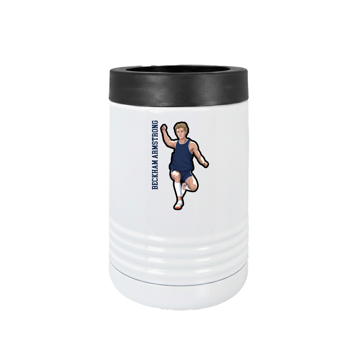 Beverage Holder — Name Vertical in White