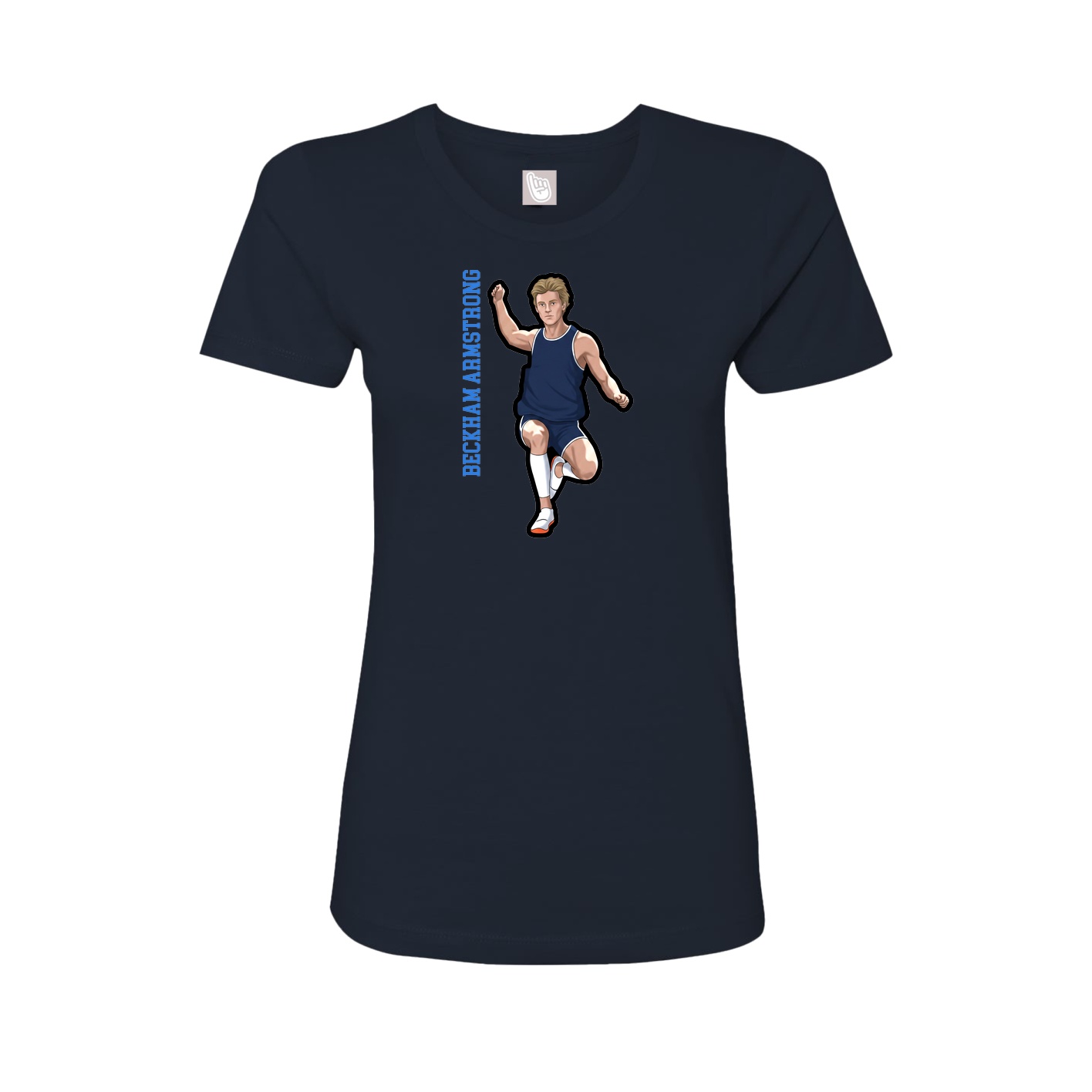 Womens Tee — Name Vertical in Navy