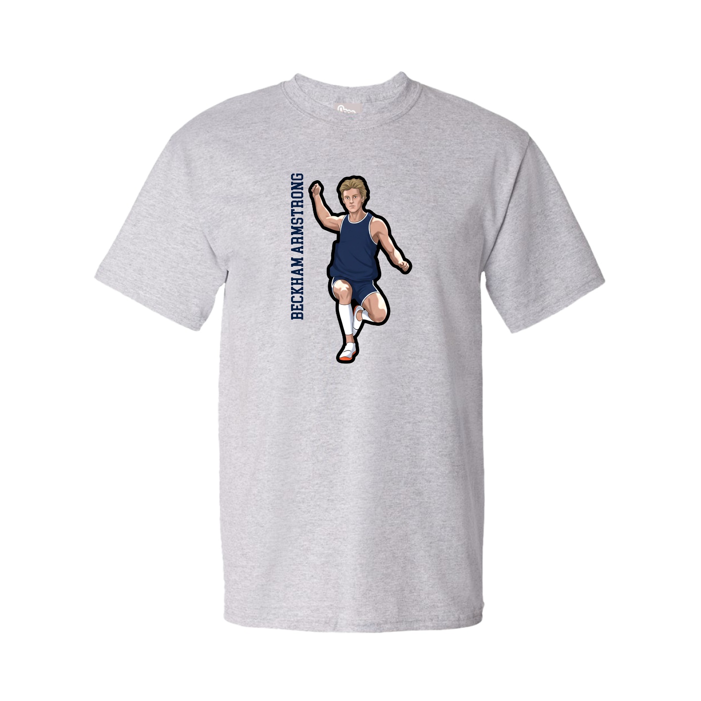 Youth Tee — Name Vertical in Grey