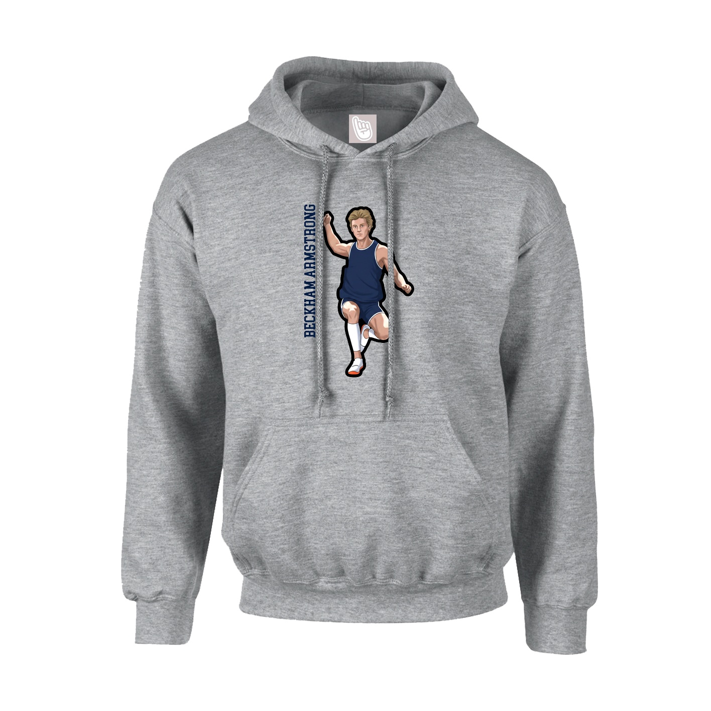Hoodie — Name Vertical in Grey