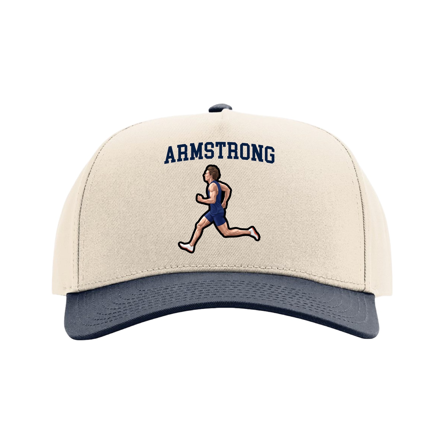 Full Fabric Five-Panel Champ Cap — Shirsey in Cream/Navy