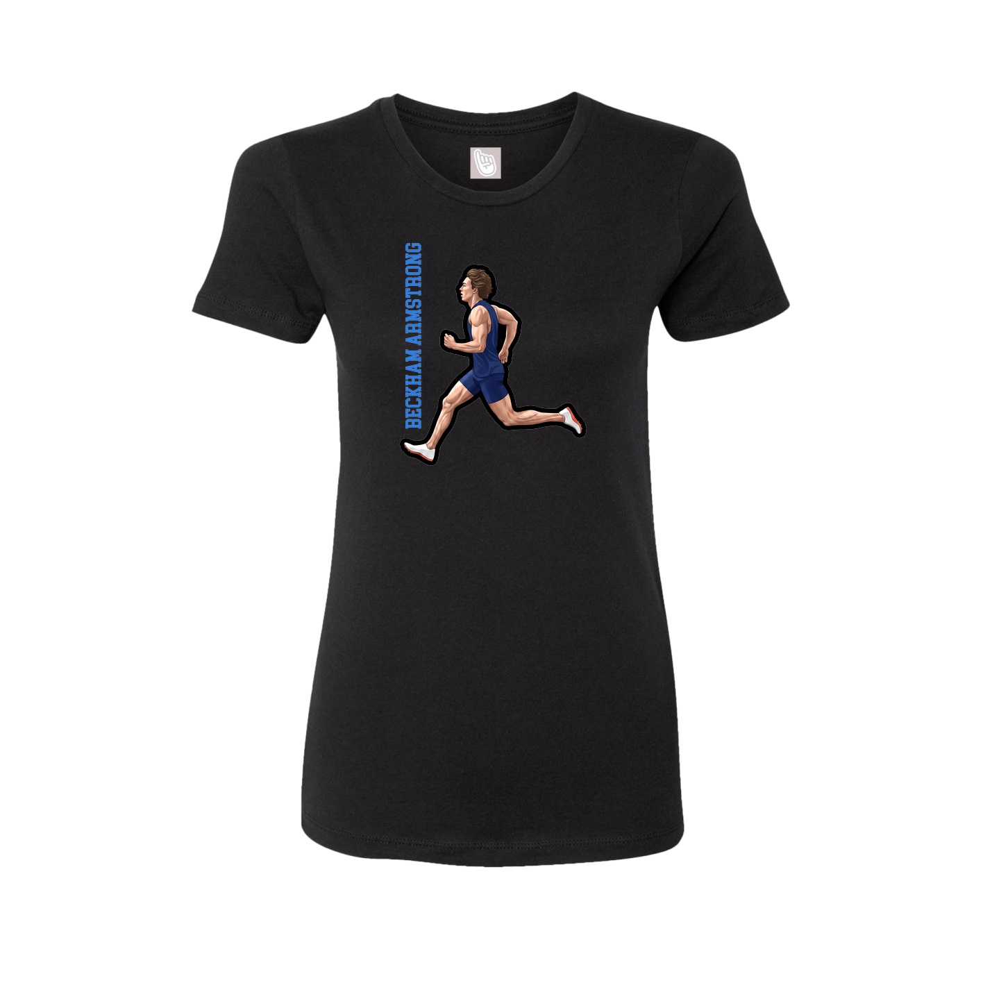 Womens Tee — Name Vertical in Black