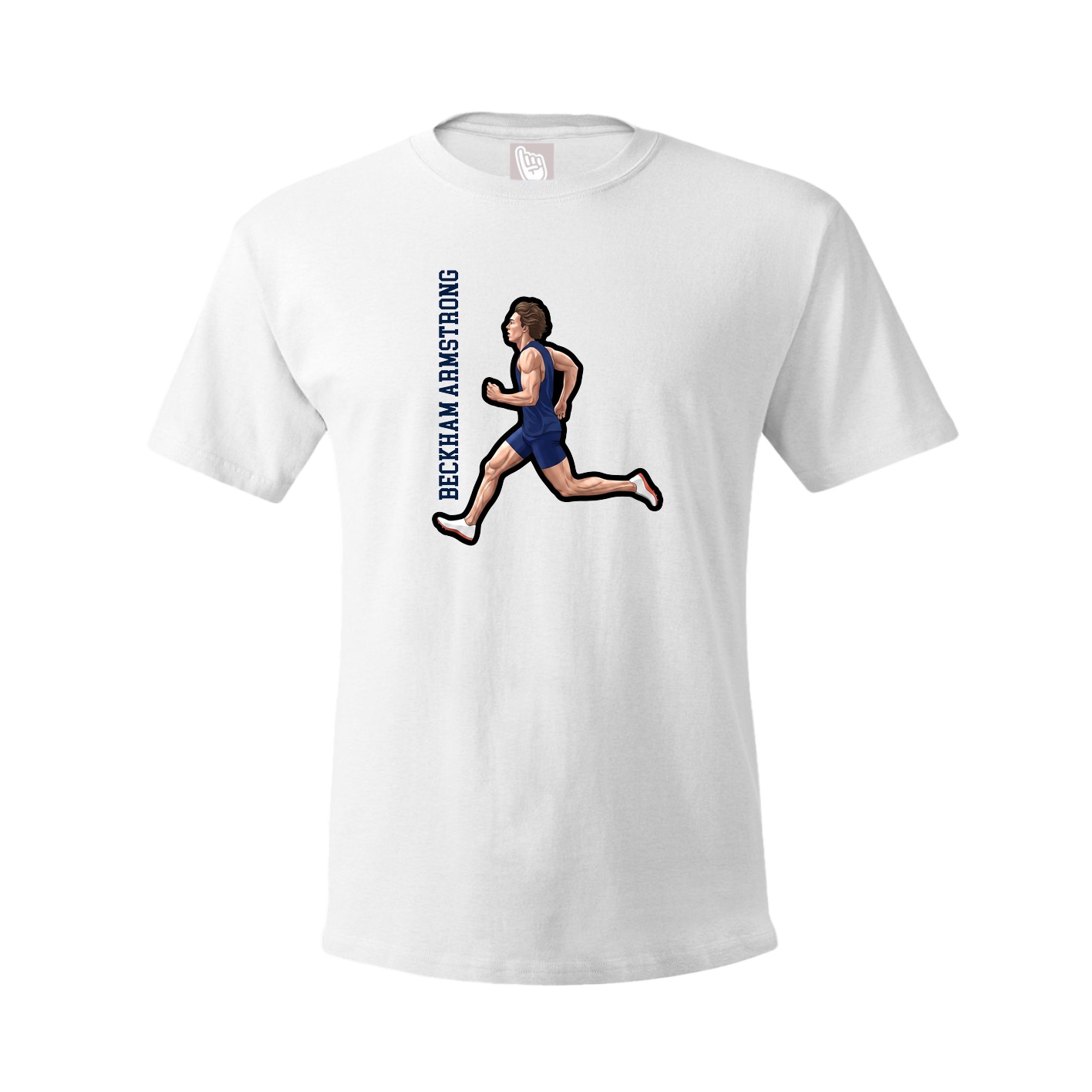 Youth Tee — Name Vertical in White