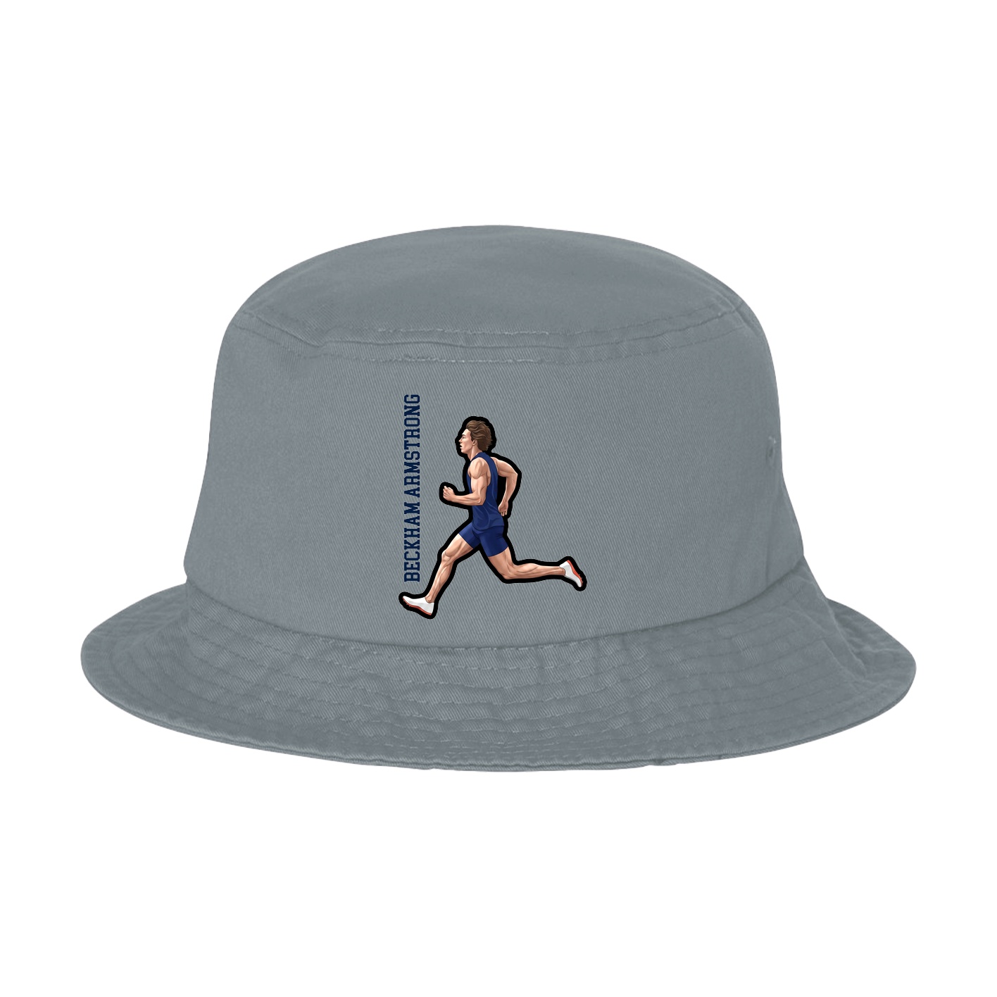 Bucket Cap — Name Vertical in Grey