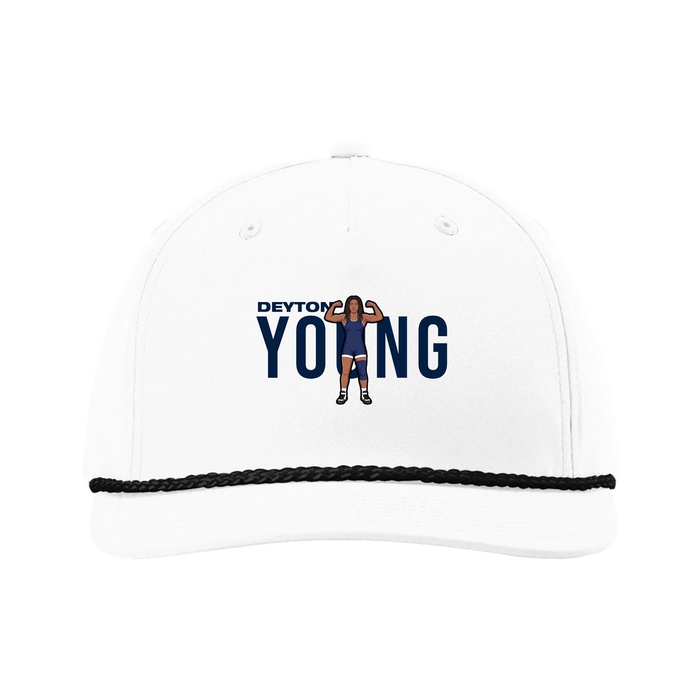 Five-Panel Classic Rope Cap — Player Name in White