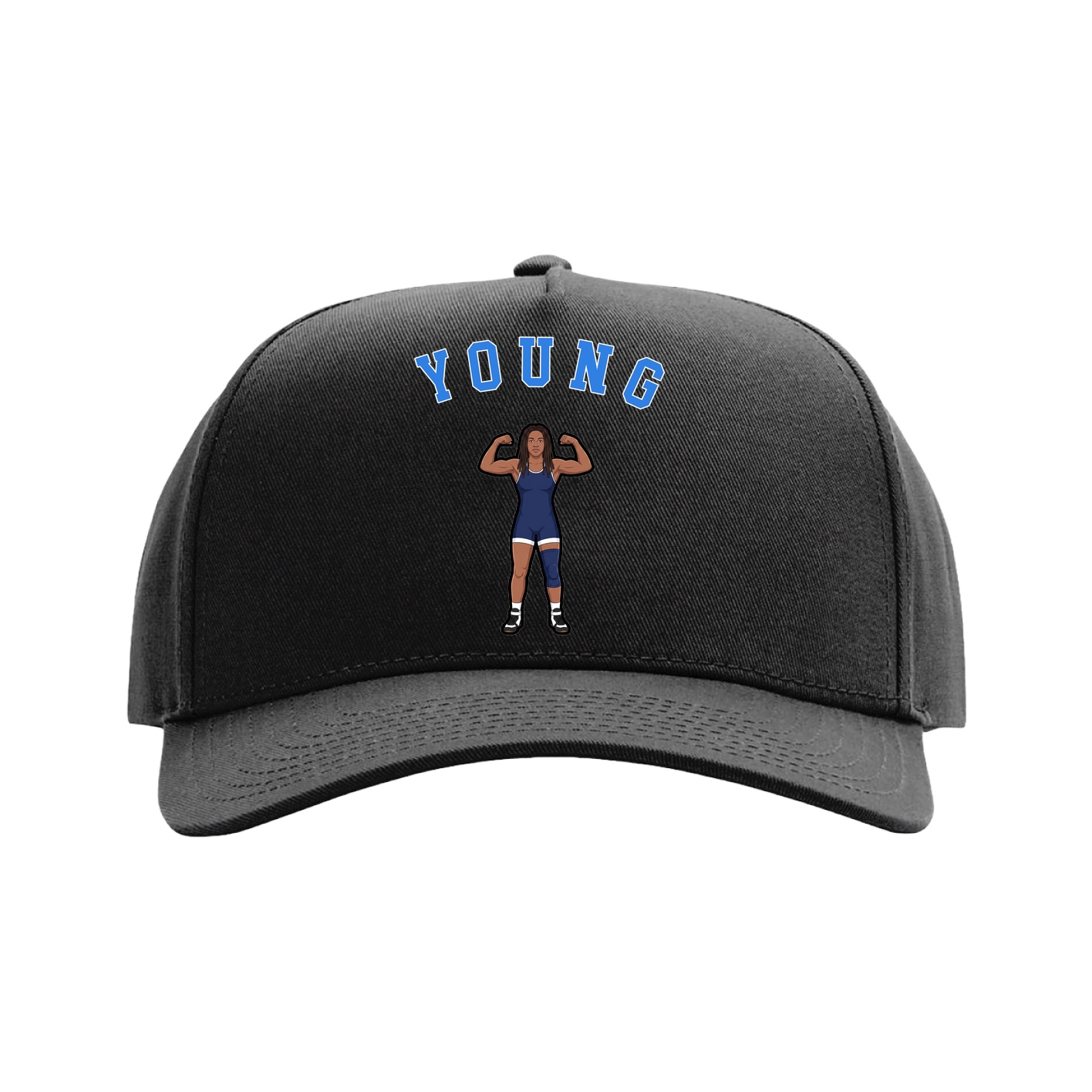 Full Fabric Five-Panel Champ Cap — Shirsey Arch in Black