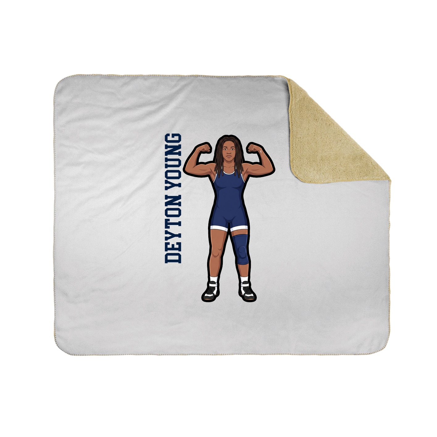 Throw Blanket — Name Vertical in White