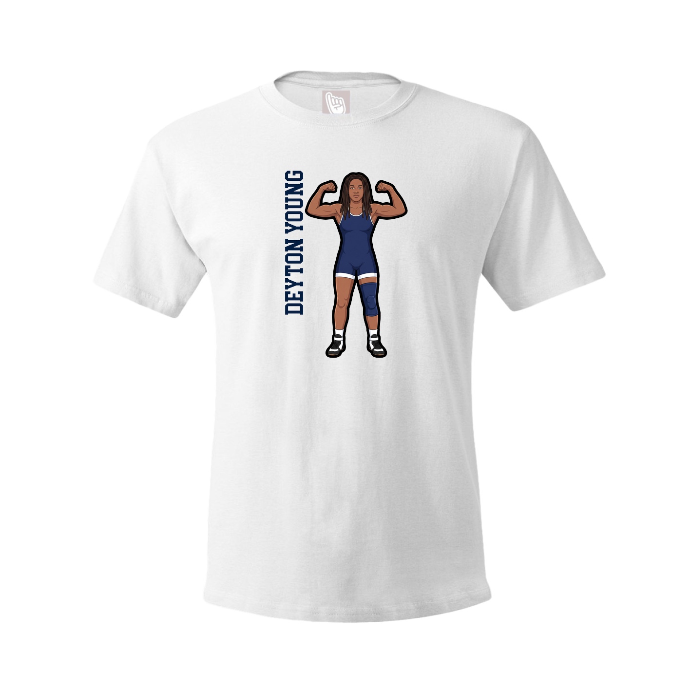 Youth Tee — Name Vertical in White