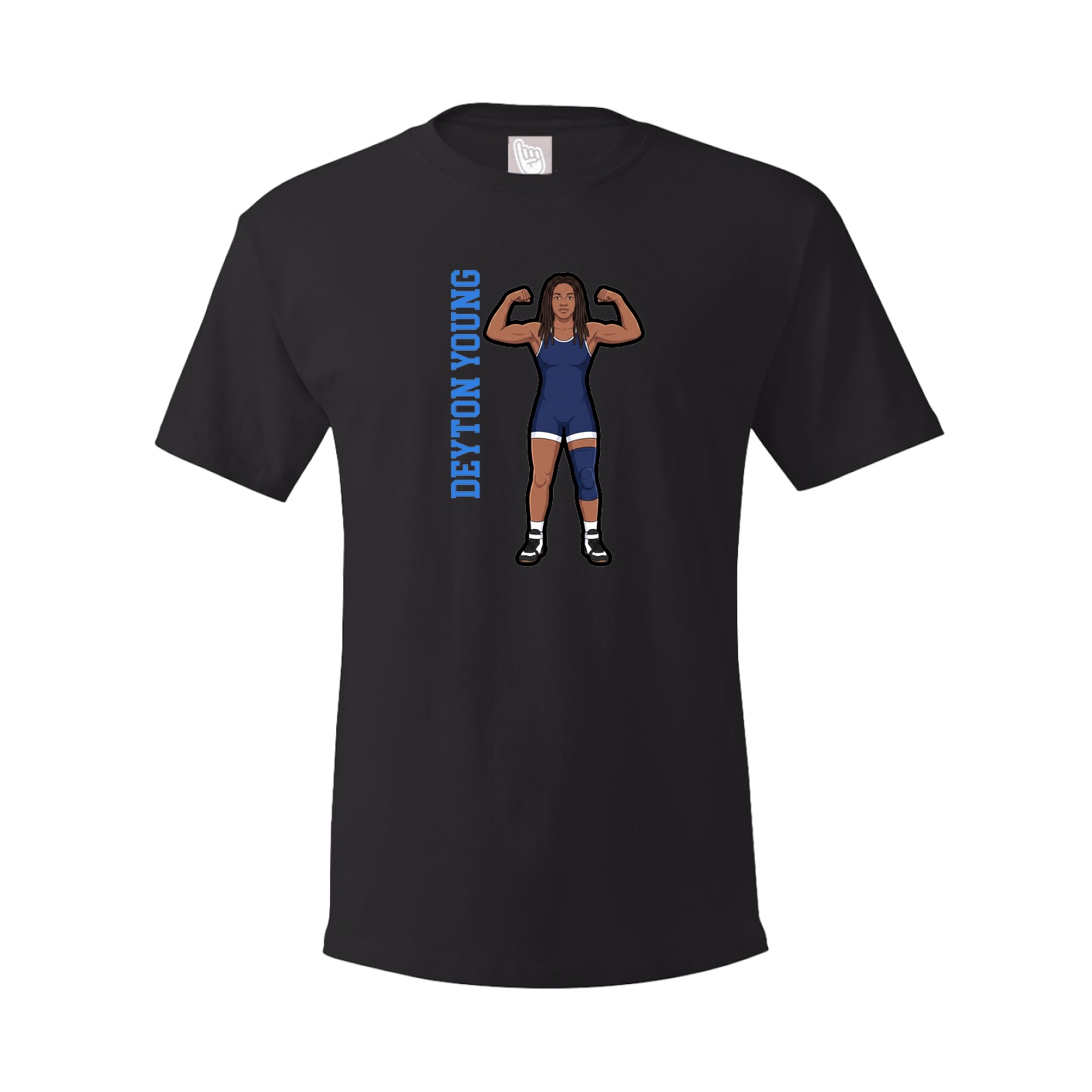 Youth Tee — Name Vertical in Black