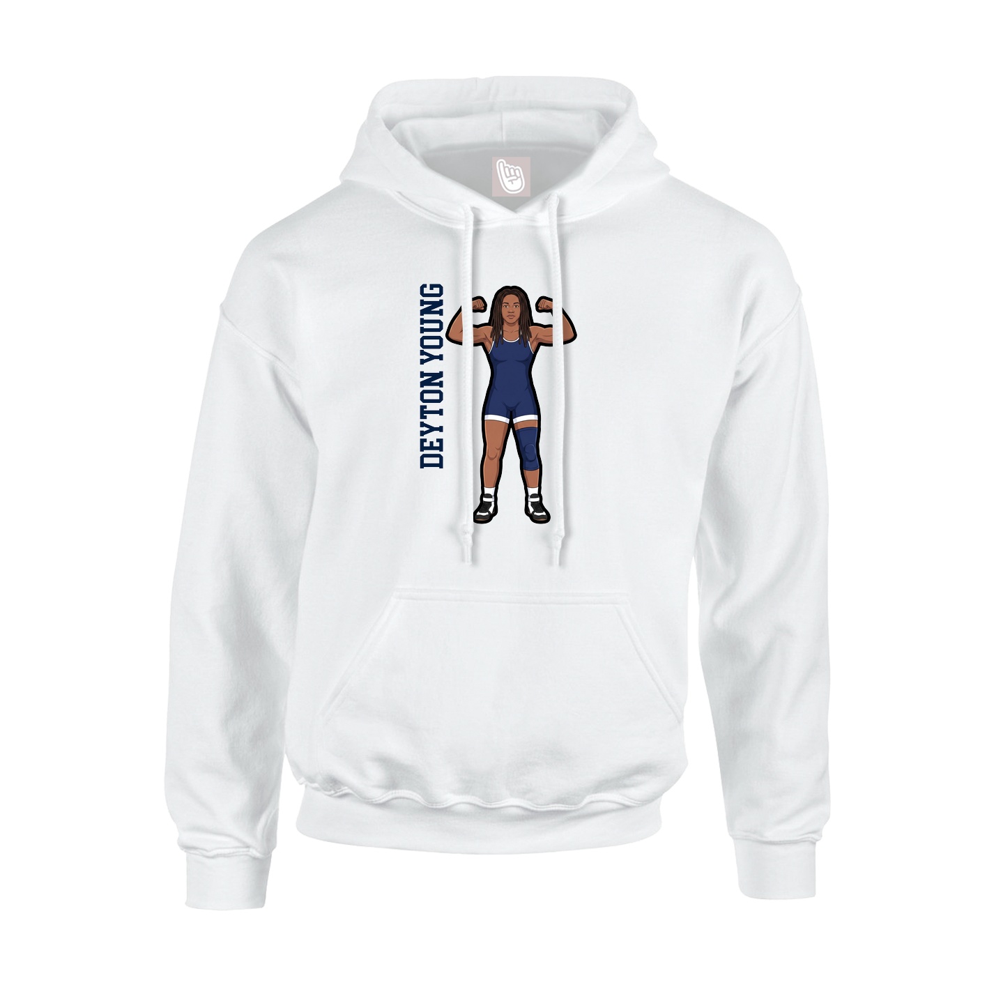 Youth Hoodie — Name Vertical in White