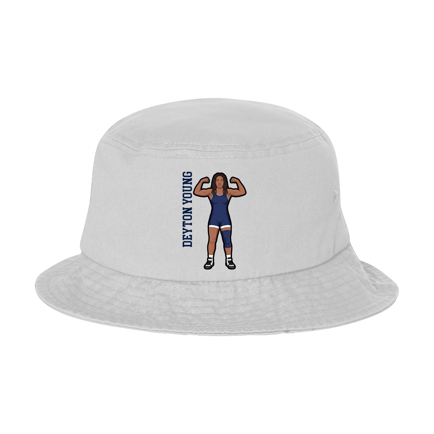 Bucket Cap — Name Vertical in White