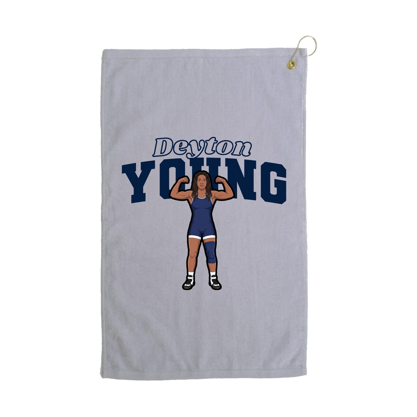Golf Towel — Name Arch in Grey