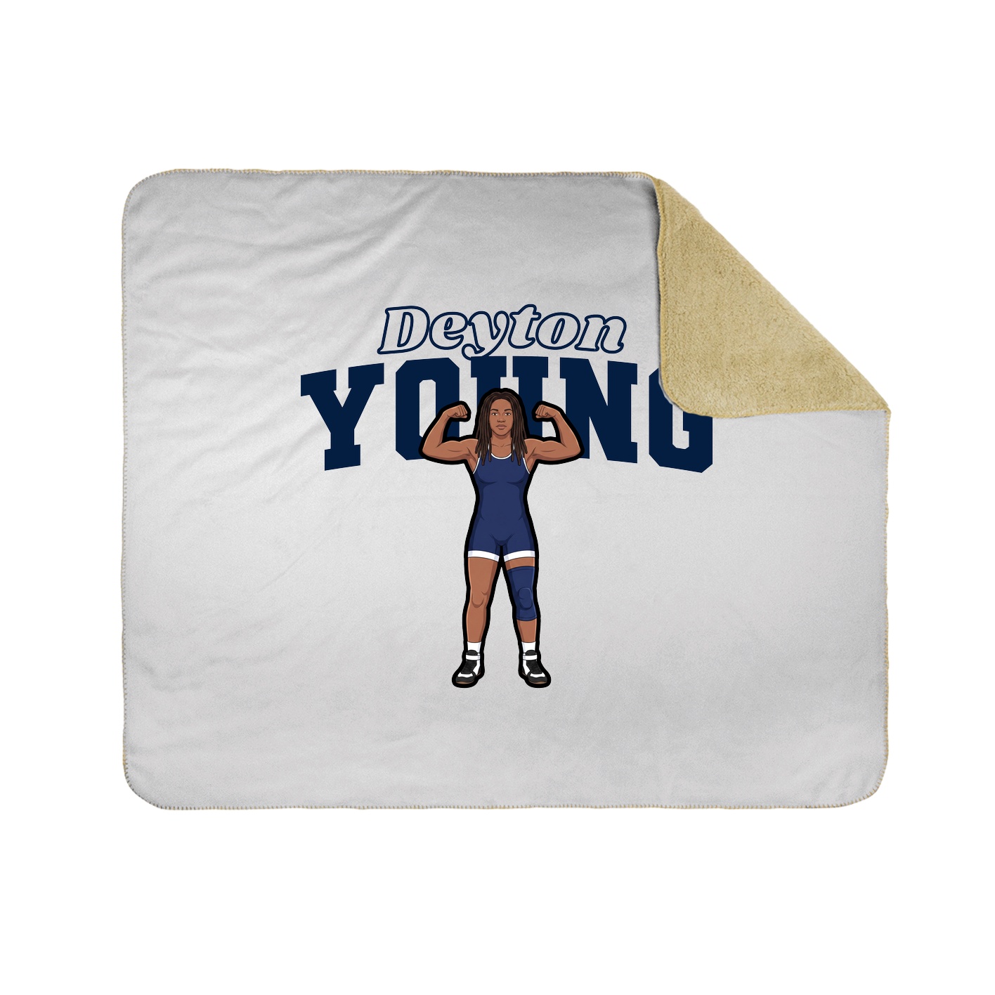 Throw Blanket — Name Arch in White