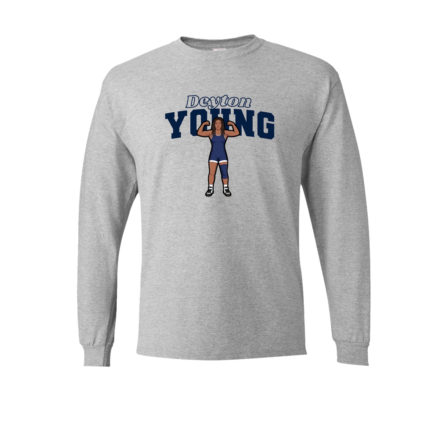 Long Sleeve Tee — Name Arch in Grey
