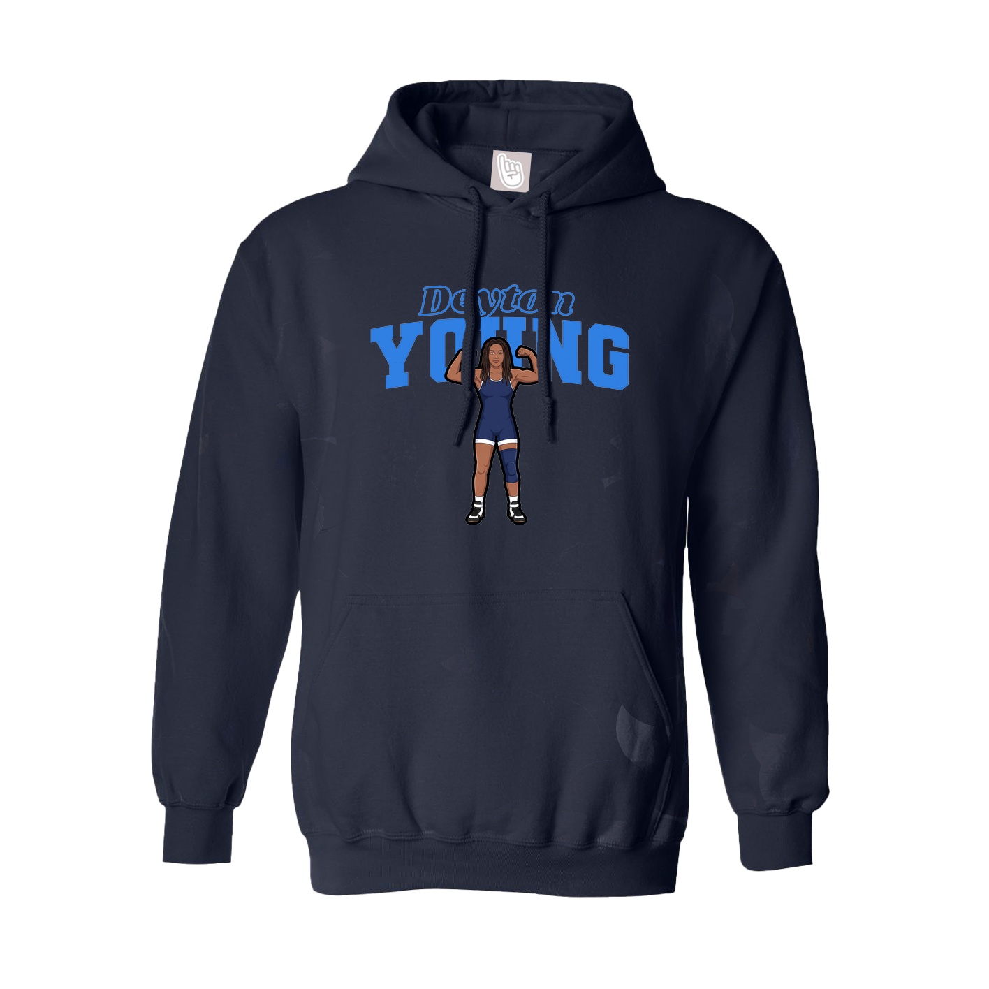 Youth Hoodie — Name Arch in Navy