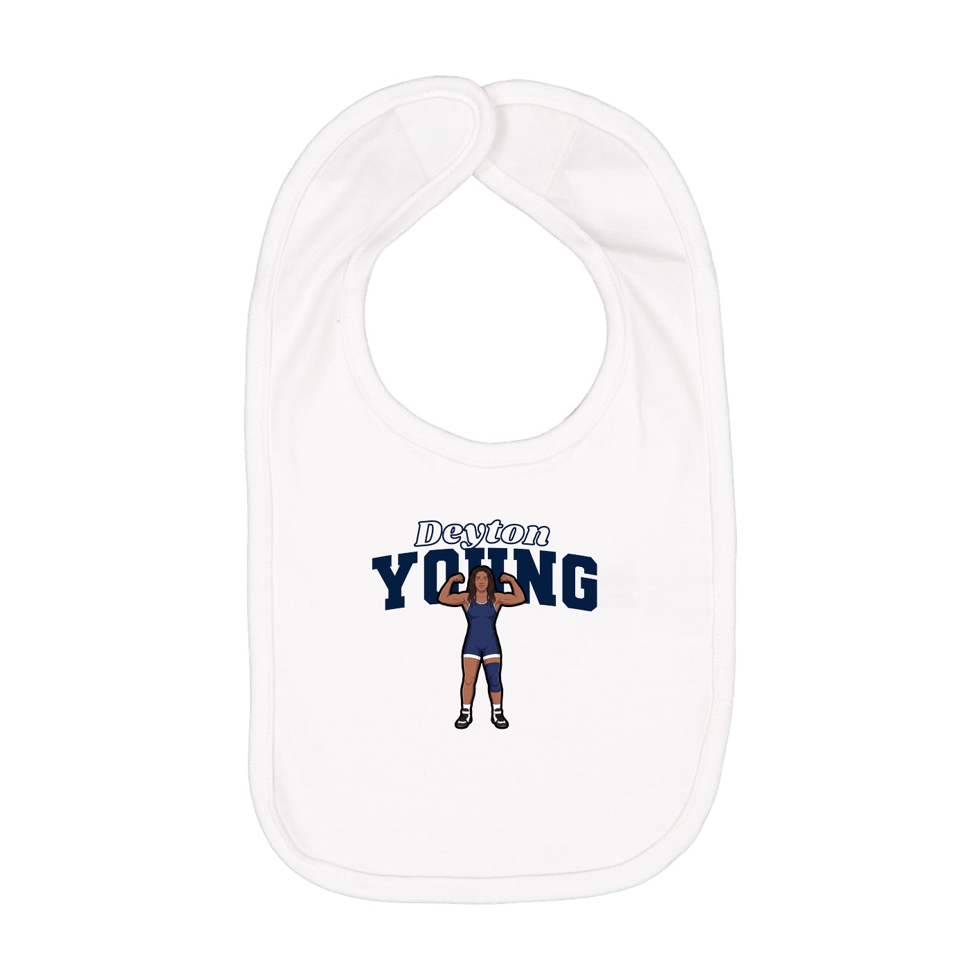 Infant Bib — Name Arch in White