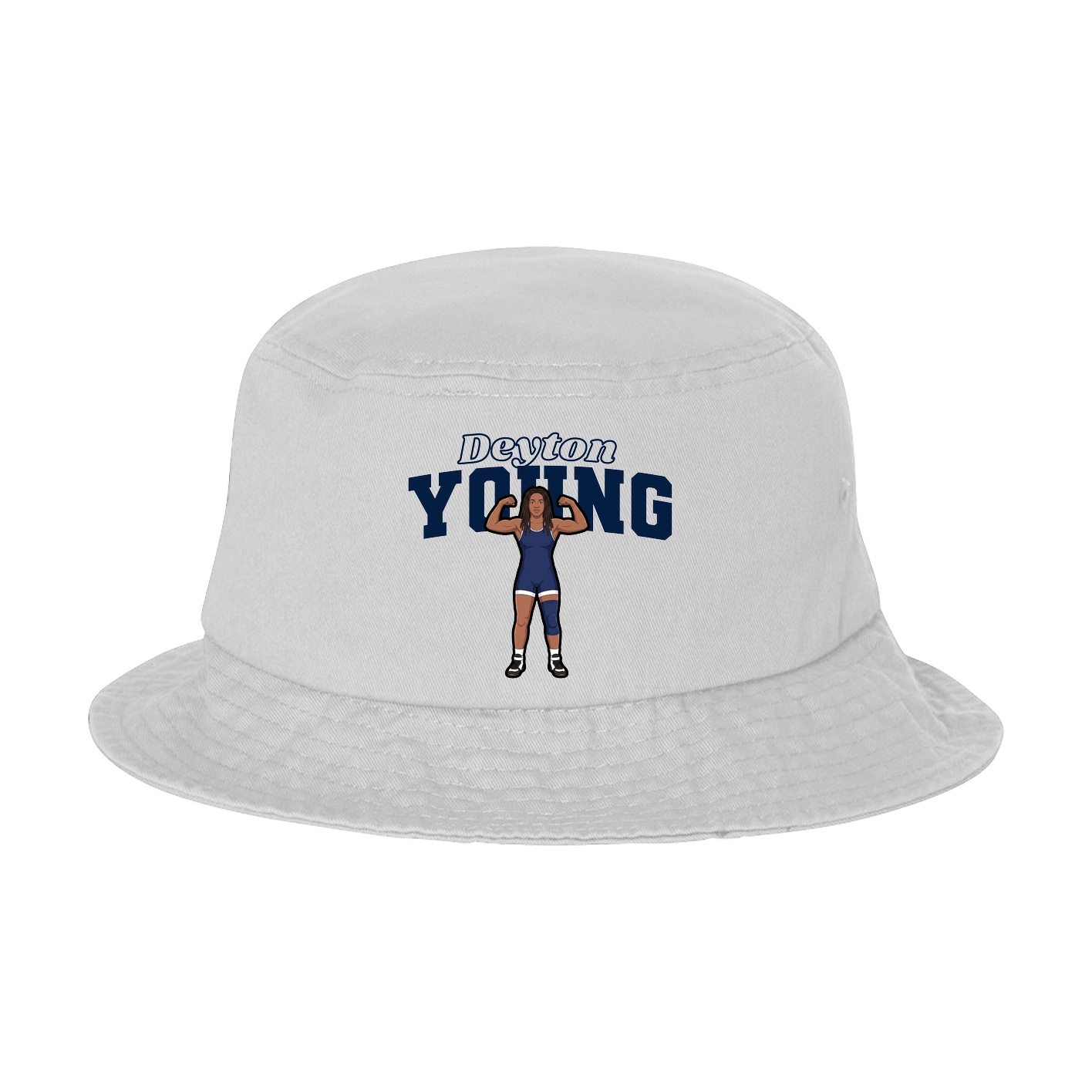 Bucket Cap — Name Arch in White