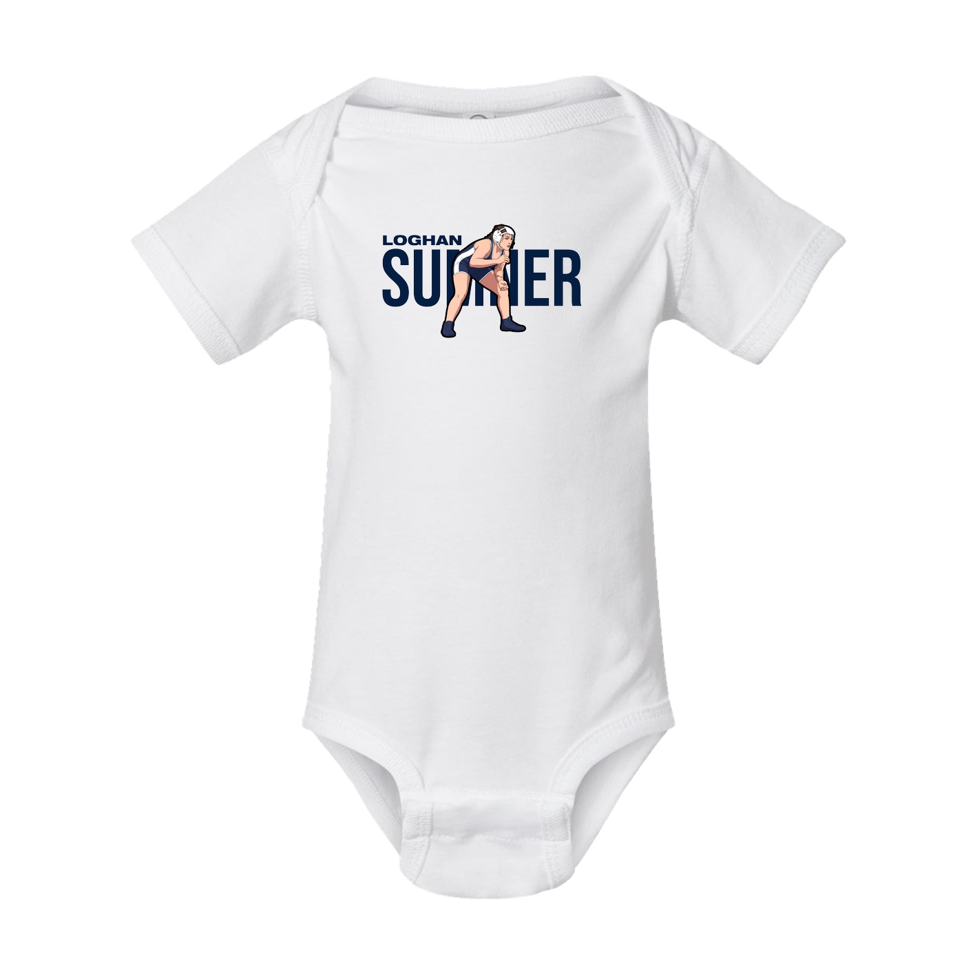 Baby Onesie — Player Name in White