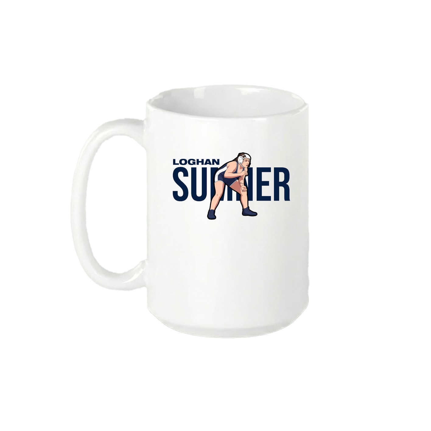 15oz Coffee Mug — Player Name in White