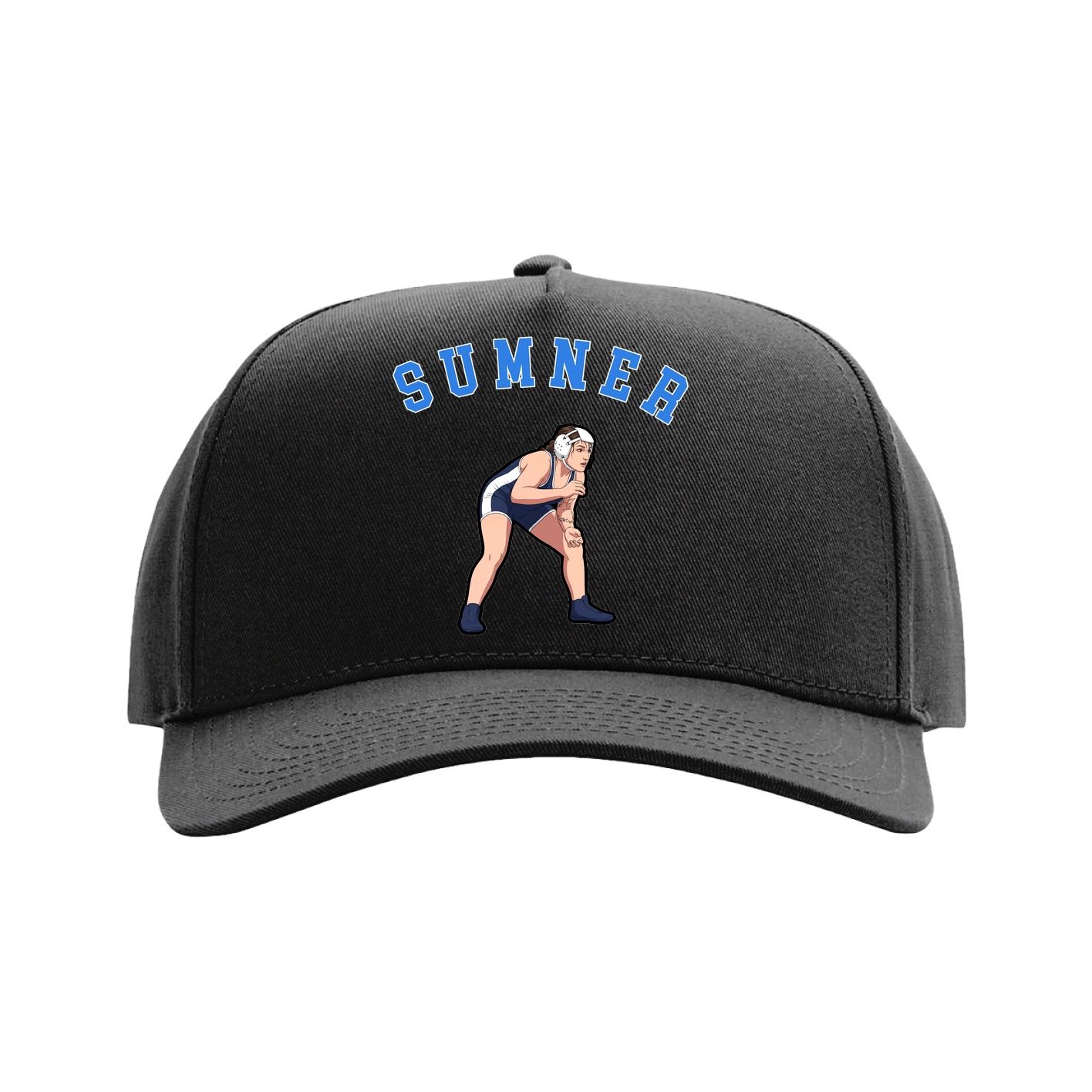 Full Fabric Five-Panel Champ Cap — Shirsey Arch in Black