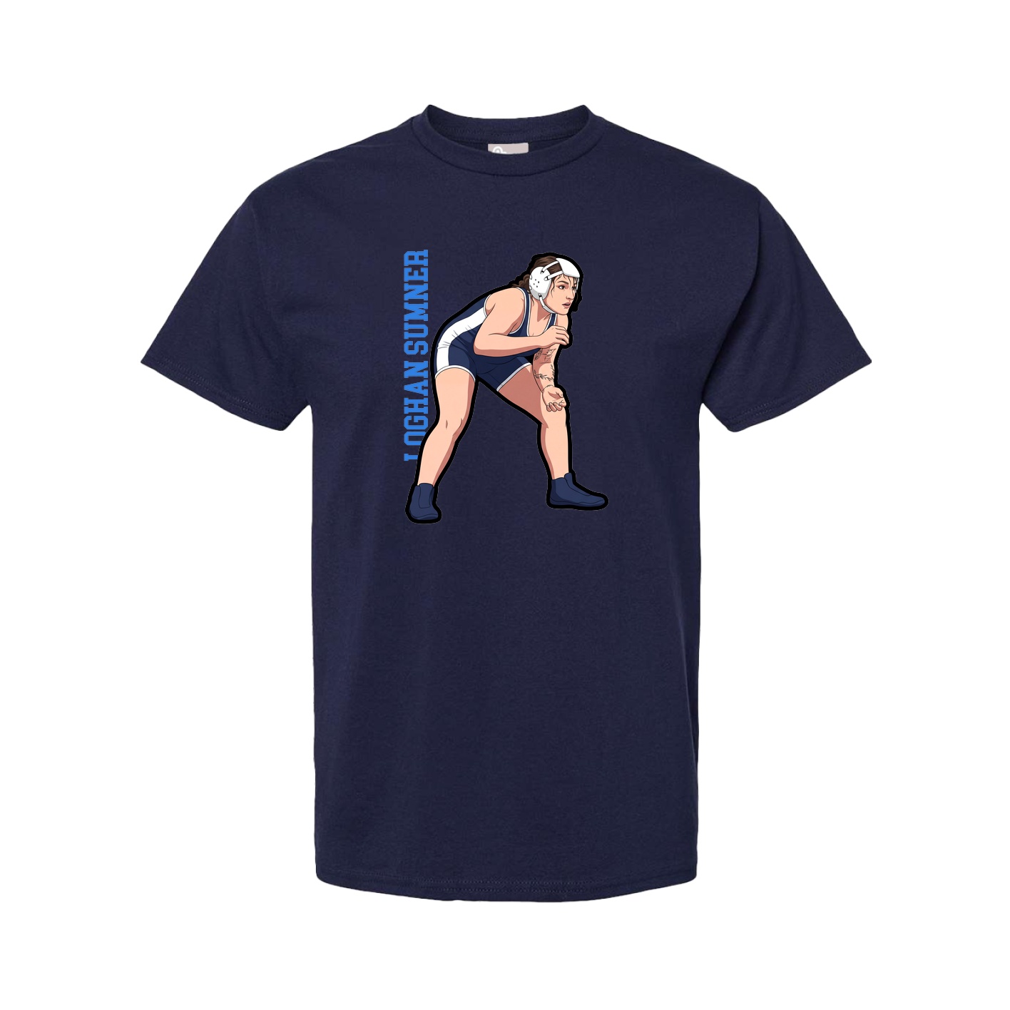Youth Tee — Name Vertical in Navy