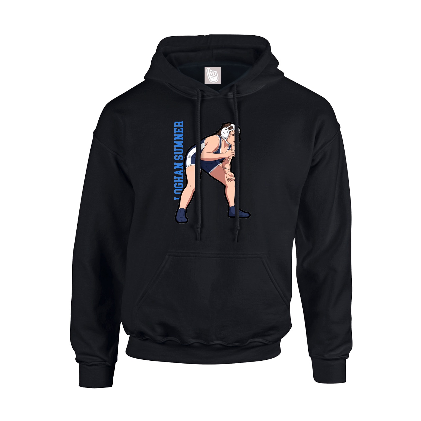 Hoodie — Name Vertical in Black