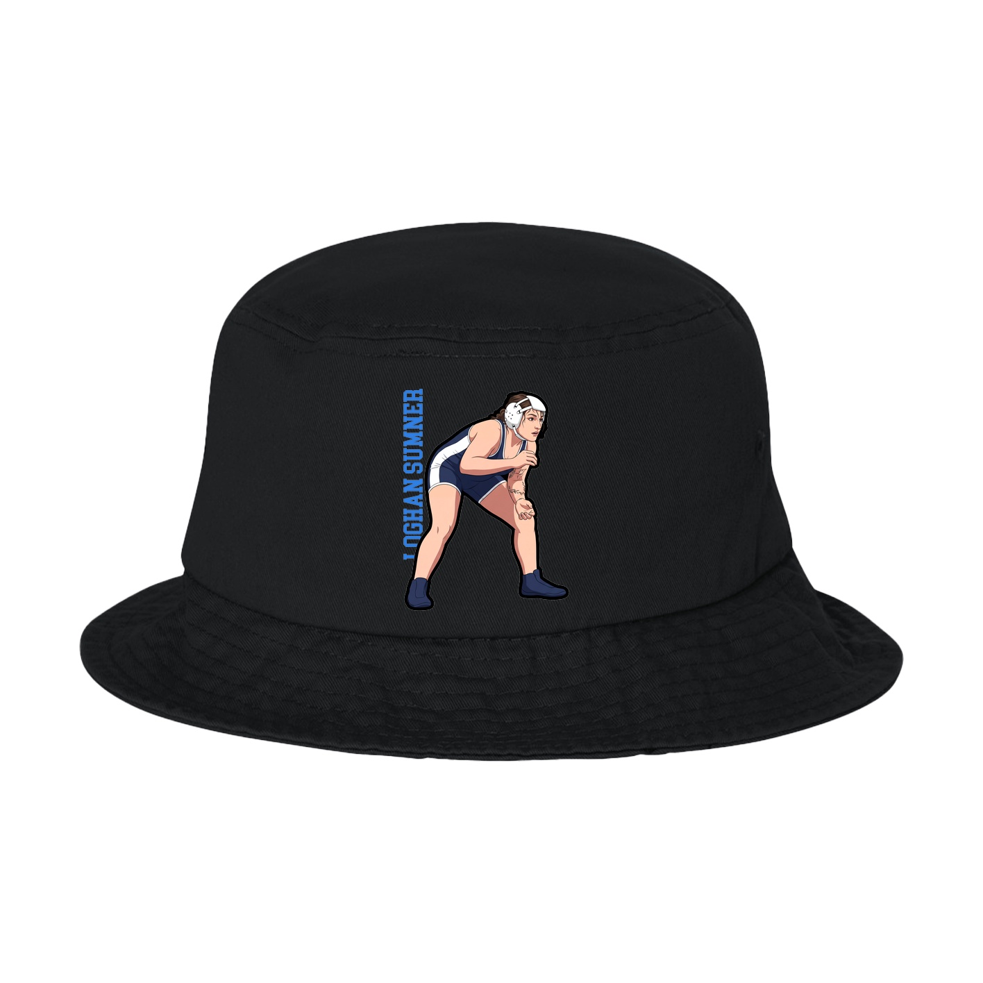 Bucket Cap — Name Vertical in Black