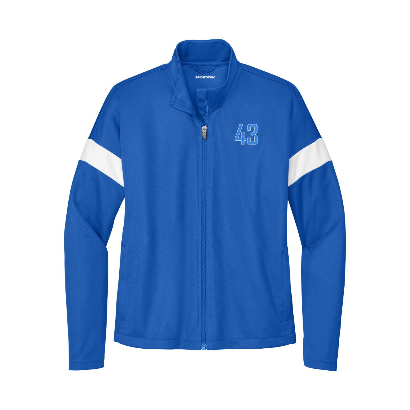 Womens Team Travel Full-Zip Jacket — Front Shirsy in Royal/White