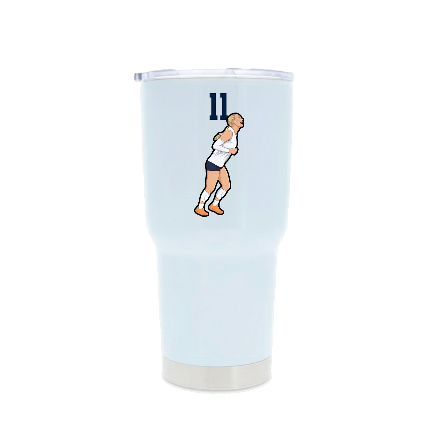 30oz Stainless Steel Tumbler — Number Top in White