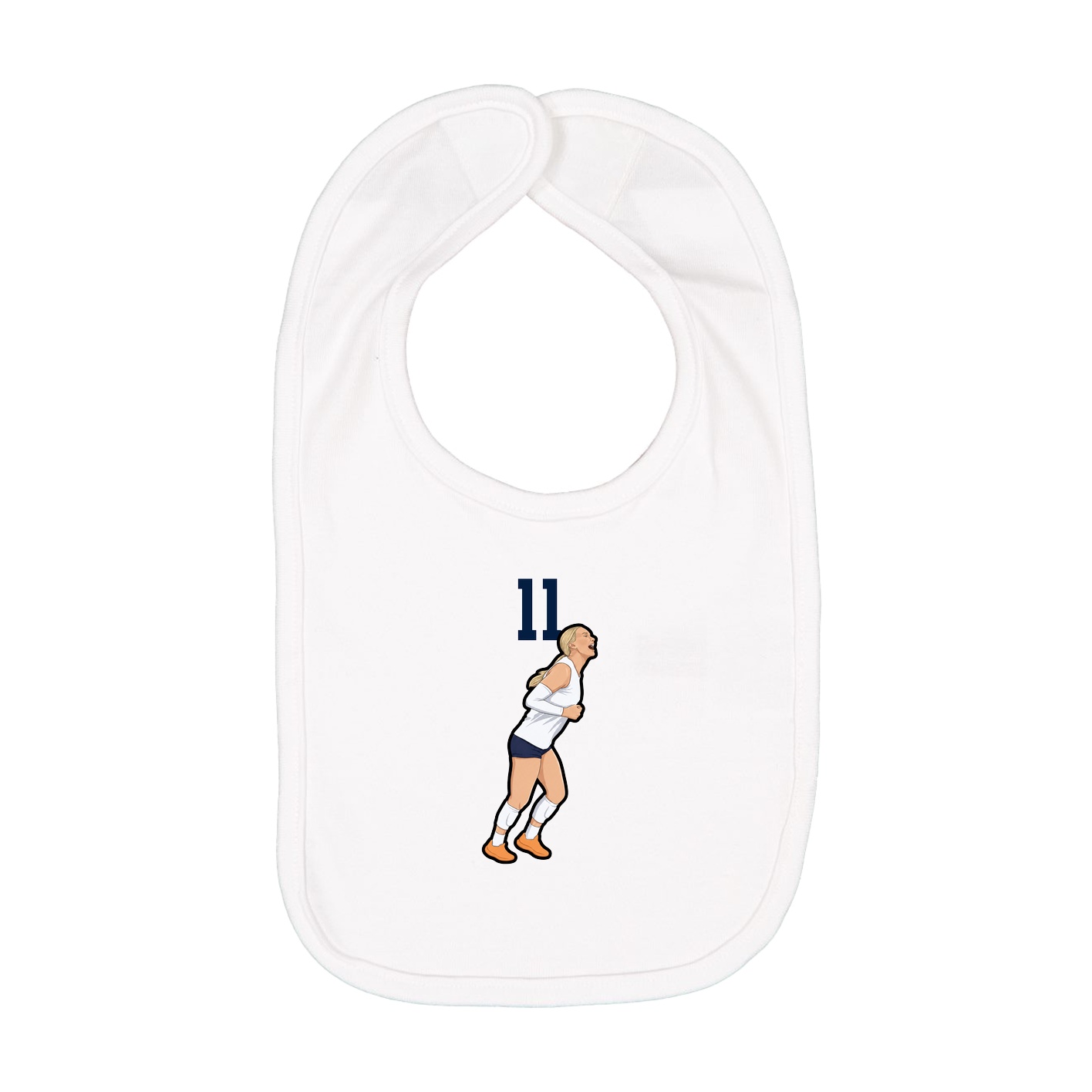 Infant Bib — Number Top in White